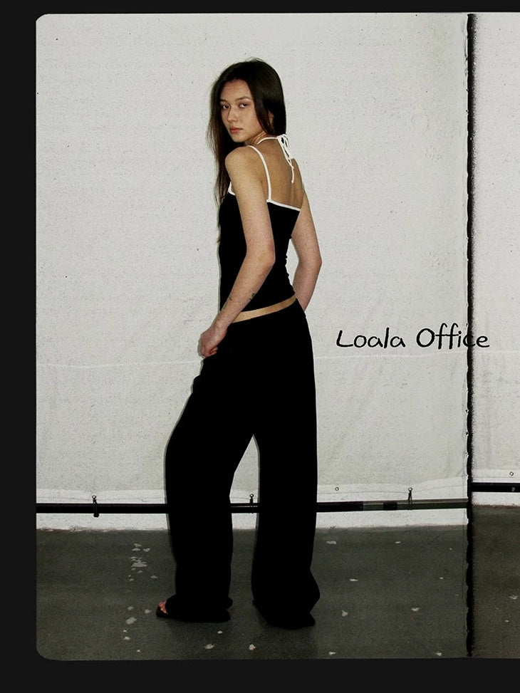 LoalaOffice Built In Padding Original Design Colorblock Slim Fit Womens Tank Top Tops