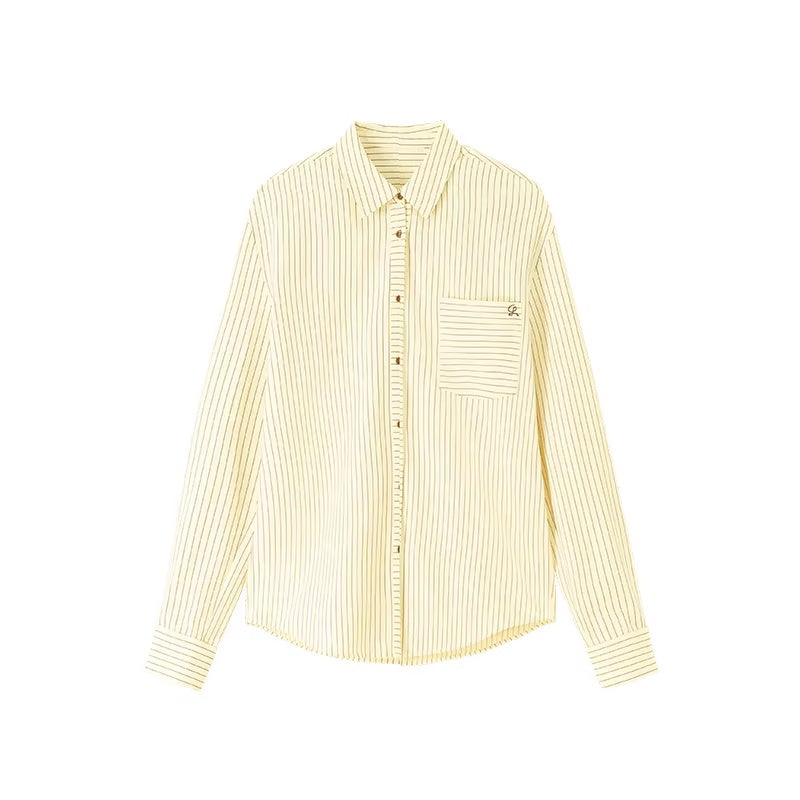 LoalaOffice_Durable_Loose_Cotton_Blend_Striped_Embroidered_Collared_Long_Sleeve_Women_Tops_MISSTT