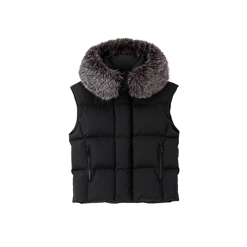 LoalaOffice_Insulated_Street_Straight_Stand_Collar_Zipper_Women_Nylon_Sleeveless_Black_Tops_MISSTT