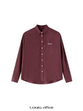 LoalaOffice_Pure_Cotton_Shape_Retaining_Vintage_Loose_Collared_Plaid_Cardigan_Women_Tops_MISSTT