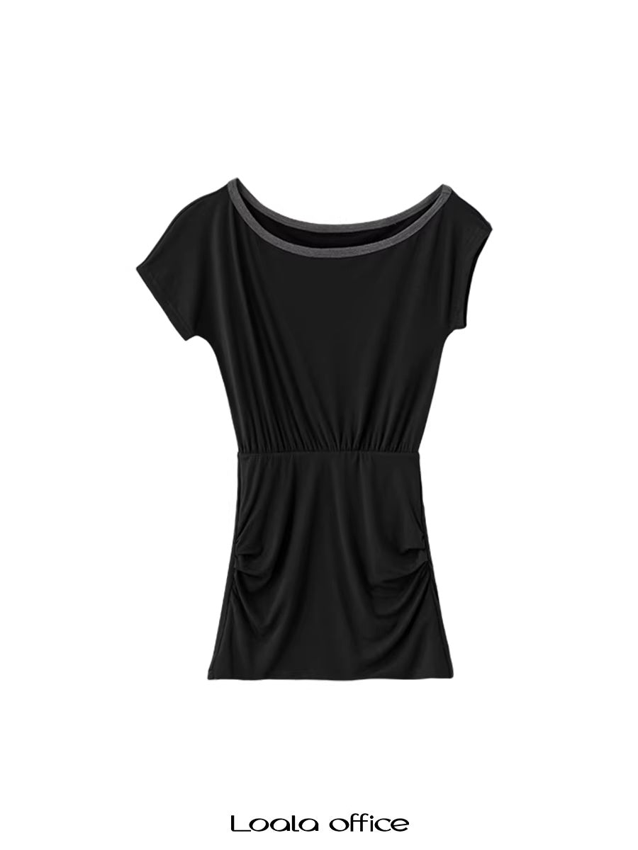 LoalaOffice_Soft_Stretch_Ruched_A_Line_Mid_Length_Office_Minimalist_Women_Skirt_Bottoms_MISSTT