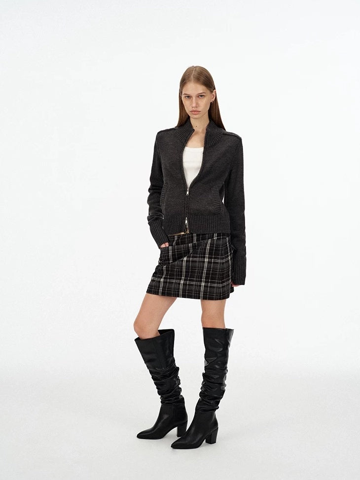 LoalaOffice Soft Wool Blend Open Front Cardigan Turned Collar Long Sleeve Women Sweater Tops