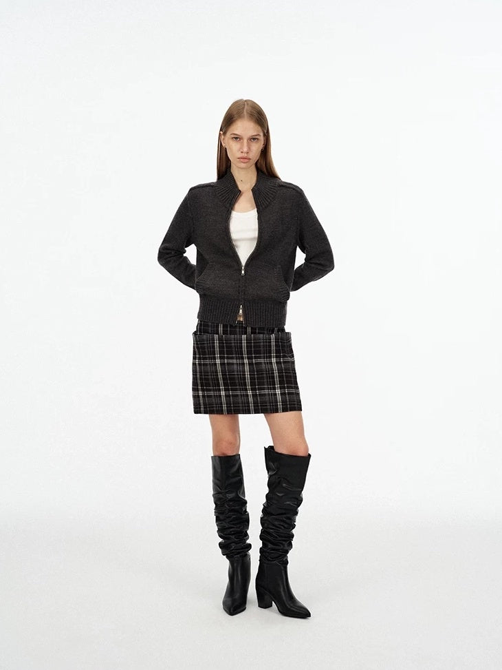 LoalaOffice Soft Wool Blend Open Front Cardigan Turned Collar Long Sleeve Women Sweater Tops