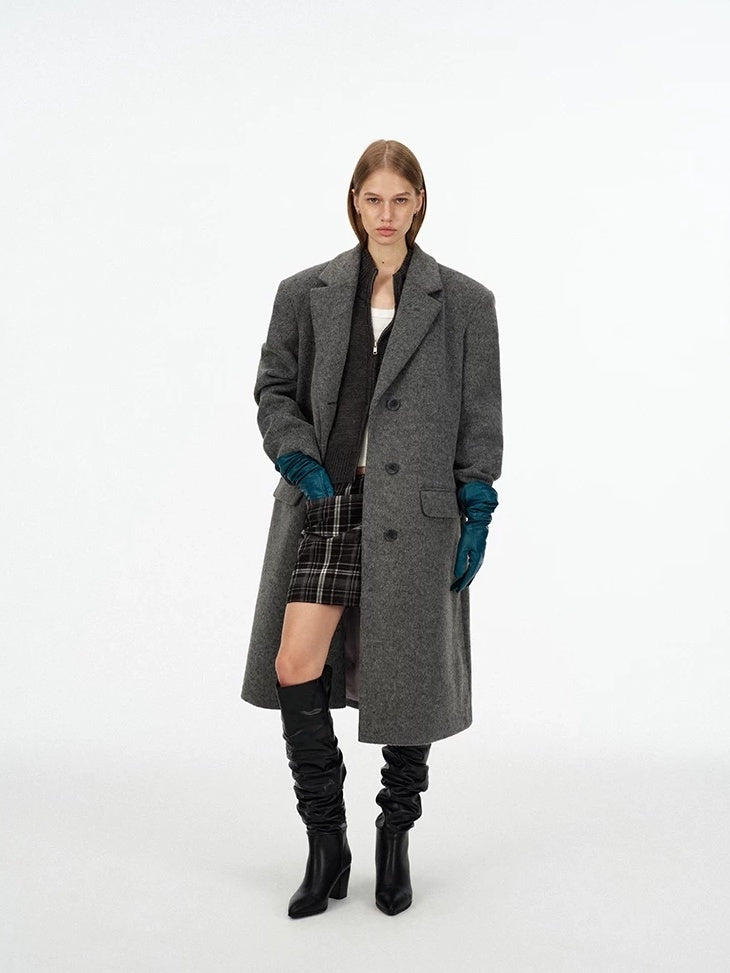 LoalaOffice Soft Wool Blend Open Front Cardigan Turned Collar Long Sleeve Women Sweater Tops