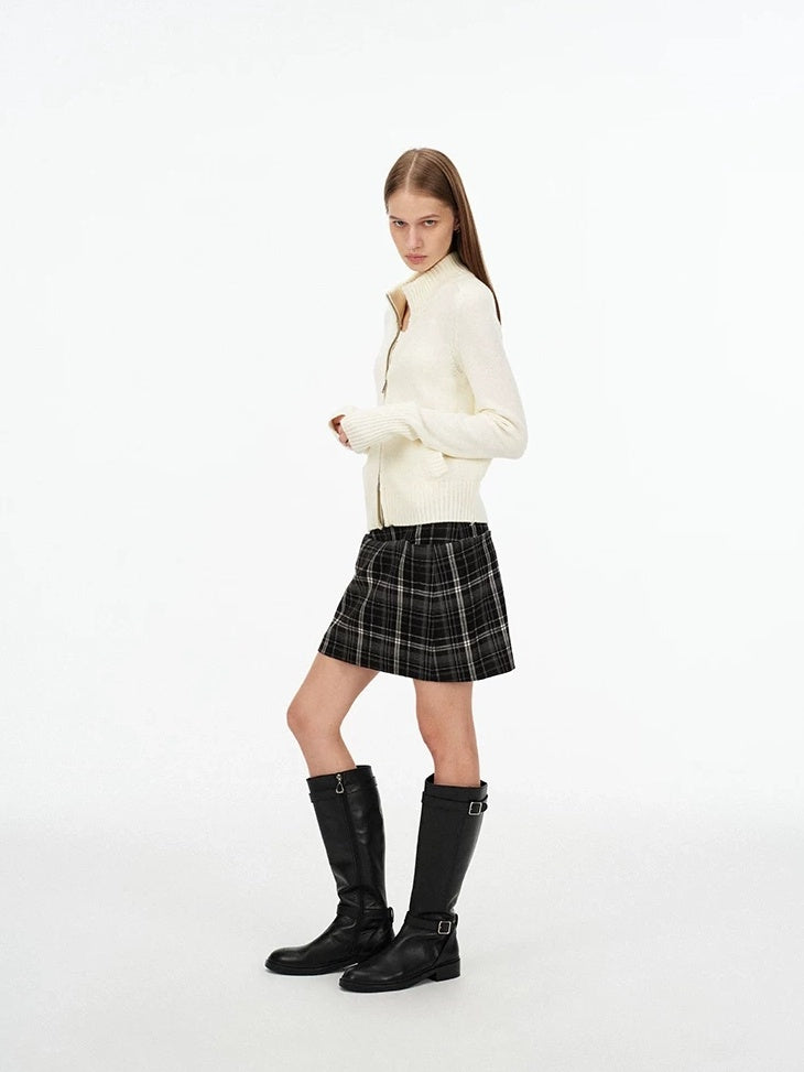 LoalaOffice Soft Wool Blend Open Front Cardigan Turned Collar Long Sleeve Women Sweater Tops