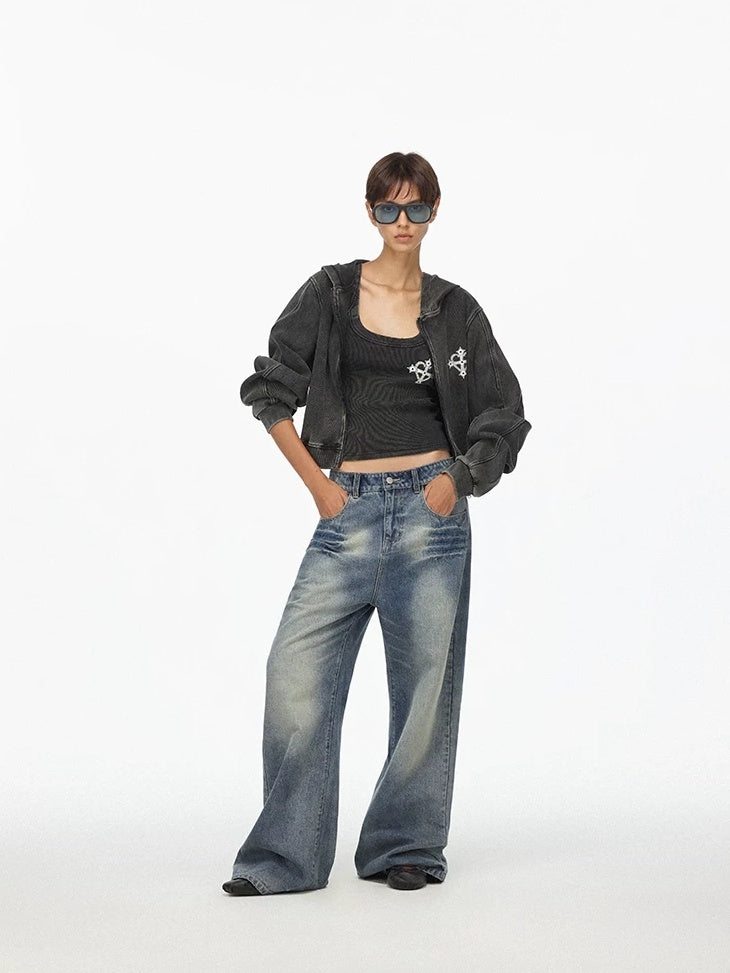 LoalaOffice Stretch Fitted Distressed Tank Printed Cotton Built In Bra Office Women Tops