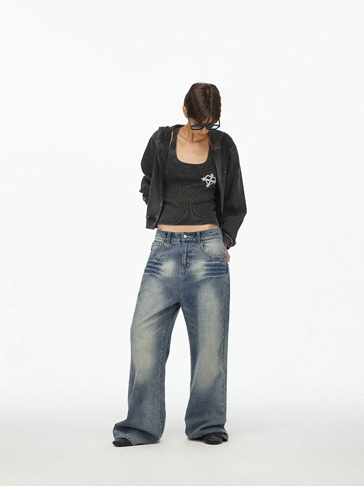 LoalaOffice Stretch Fitted Distressed Tank Printed Cotton Built In Bra Office Women Tops