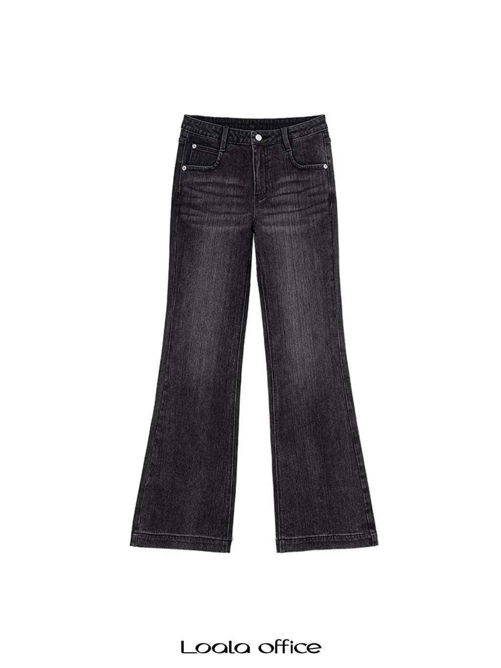 LoalaOffice_Vintage_Machine_Embroidered_Low_Rise_Micro_Flare_Cotton_Gray_Women_Jeans_Bottoms_MISSTT