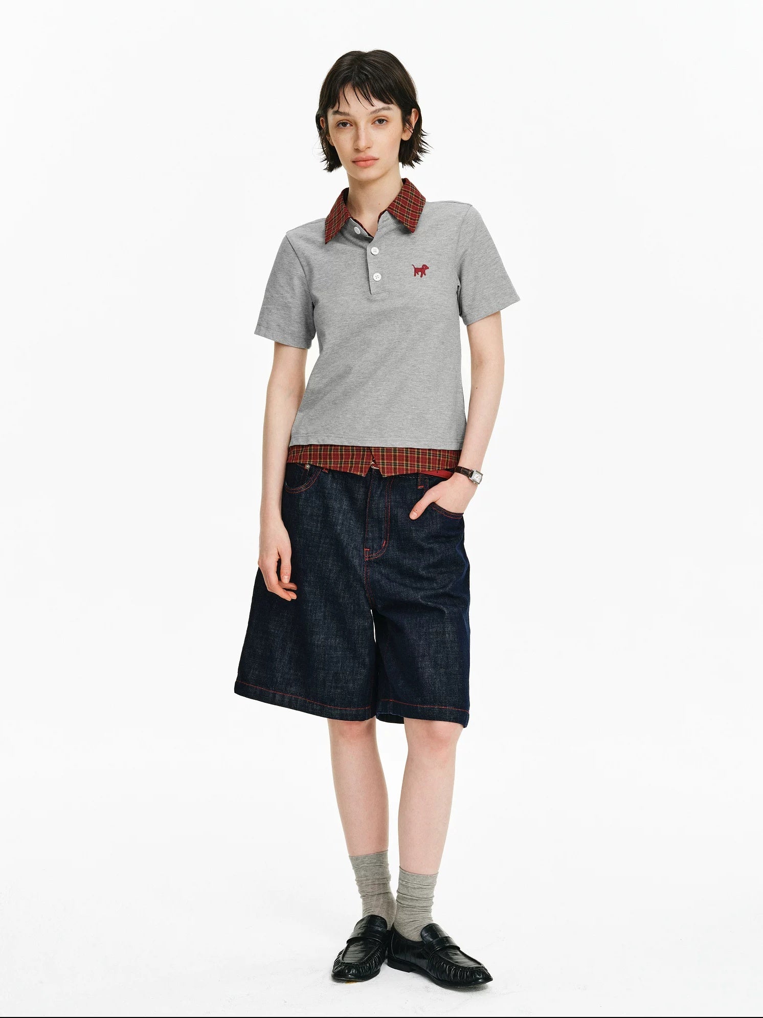 PCLP 100% Cotton Loose Fit Modern Youth Casual Navy Short Sleeve T-Shirt