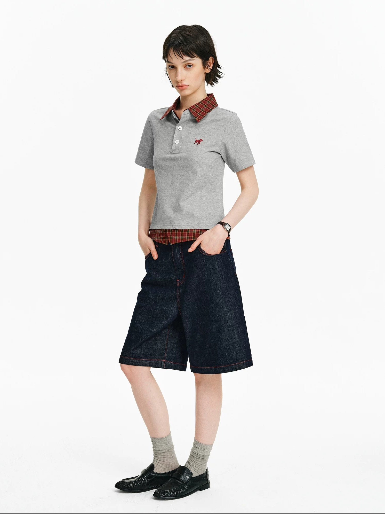 PCLP 100% Cotton Loose Fit Modern Youth Casual Navy Short Sleeve T-Shirt