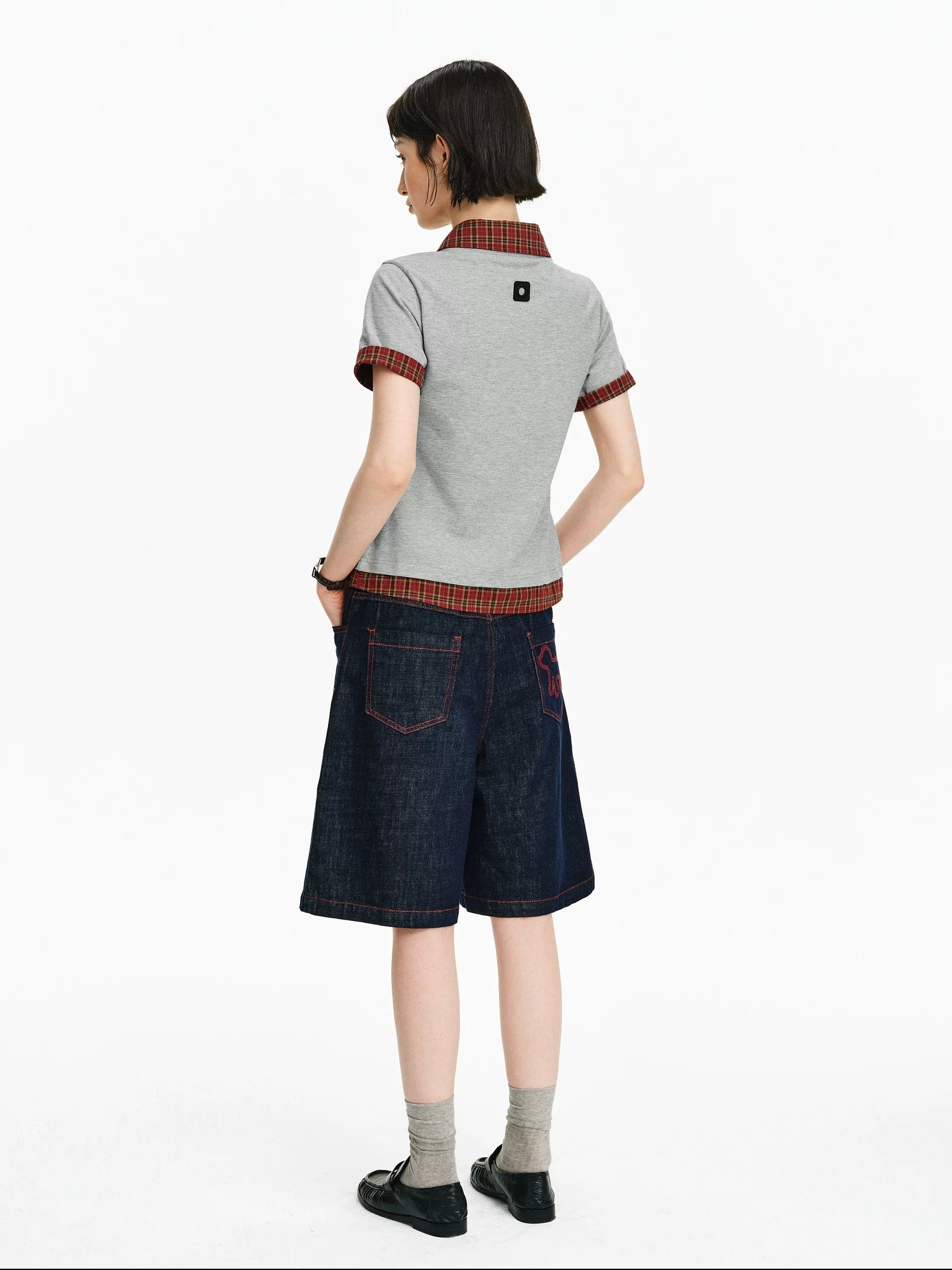 PCLP 100% Cotton Loose Fit Modern Youth Casual Navy Short Sleeve T-Shirt