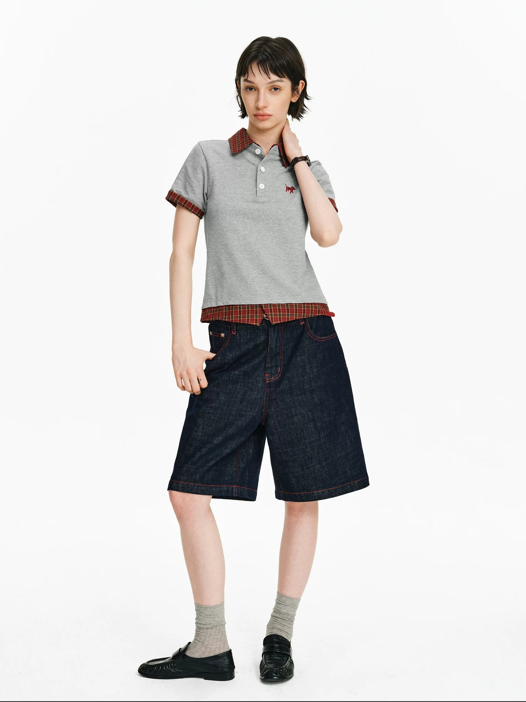 PCLP 100% Cotton Loose Fit Modern Youth Casual Navy Short Sleeve T-Shirt