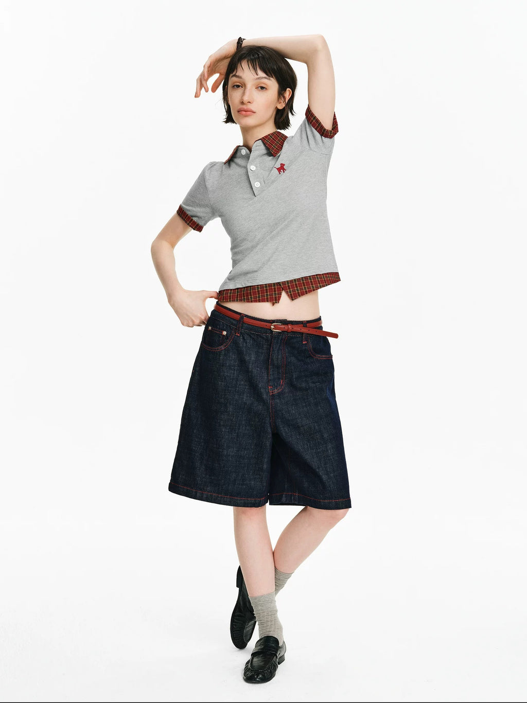 PCLP 100% Cotton Loose Fit Modern Youth Casual Navy Short Sleeve T-Shirt