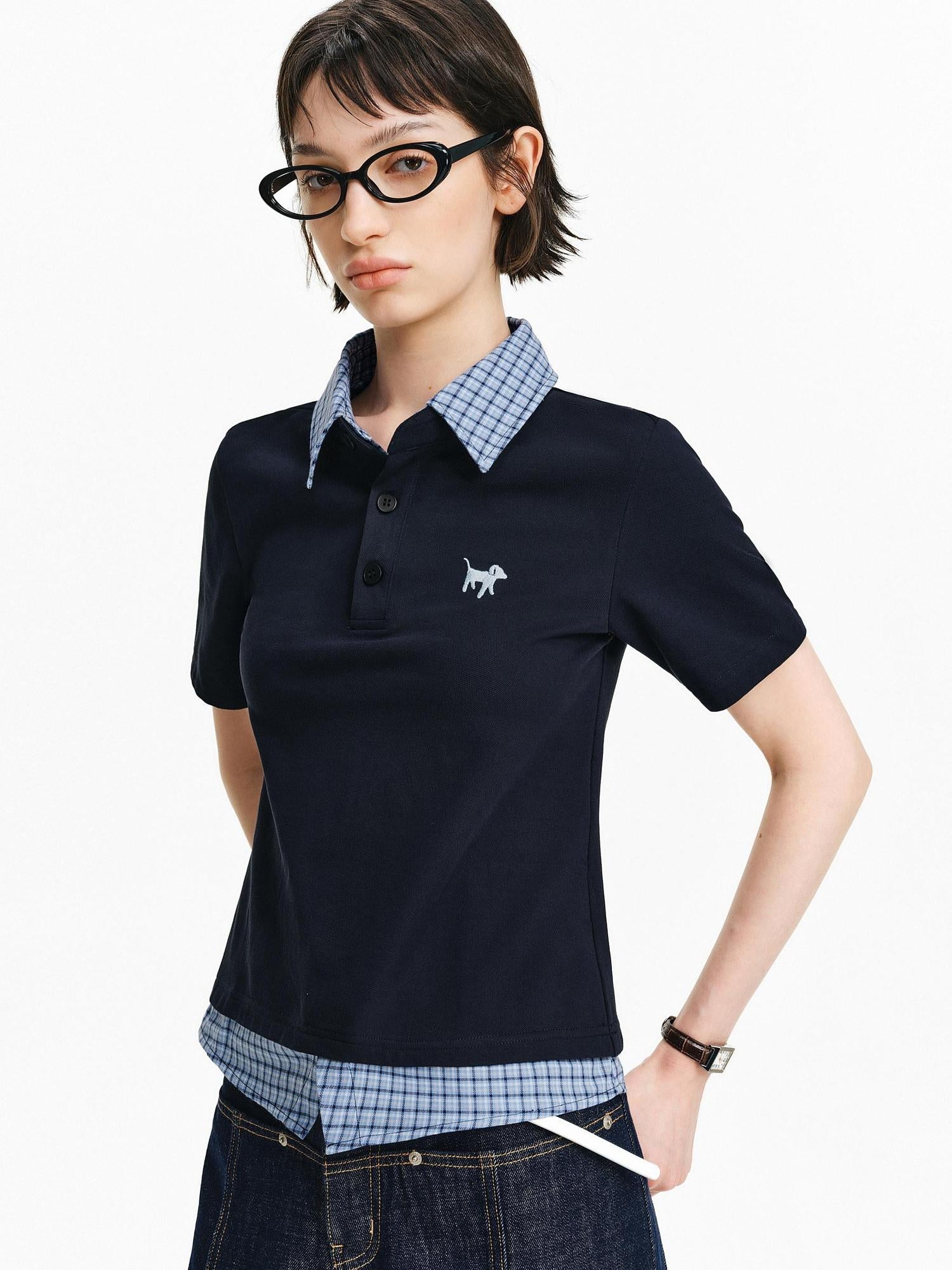 PCLP 100% Cotton Loose Fit Modern Youth Casual Navy Short Sleeve T-Shirt