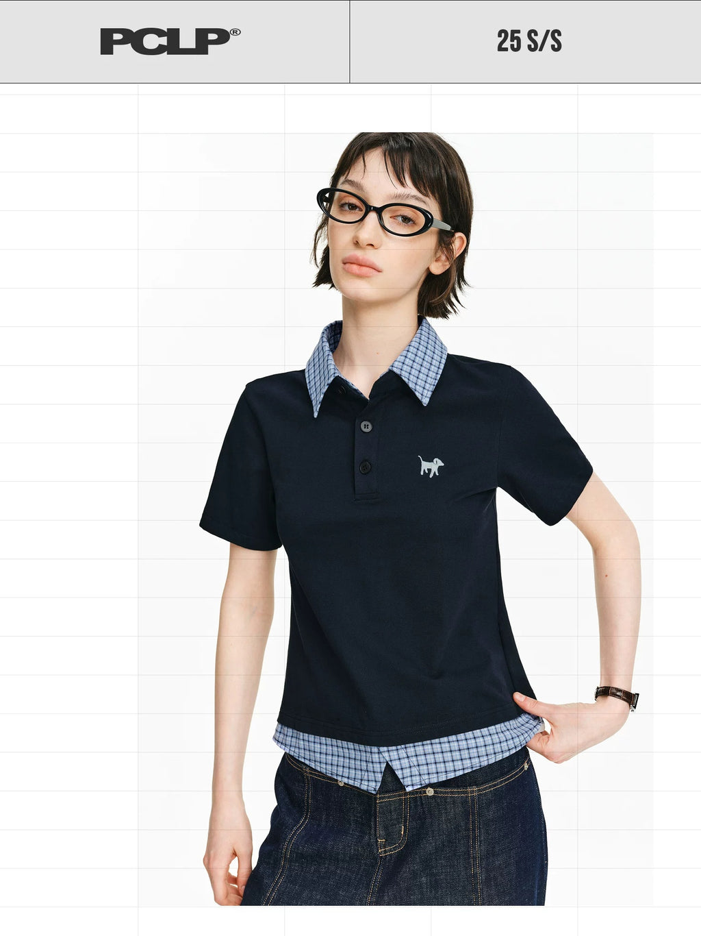 PCLP 100% Cotton Loose Fit Modern Youth Casual Navy Short Sleeve T-Shirt