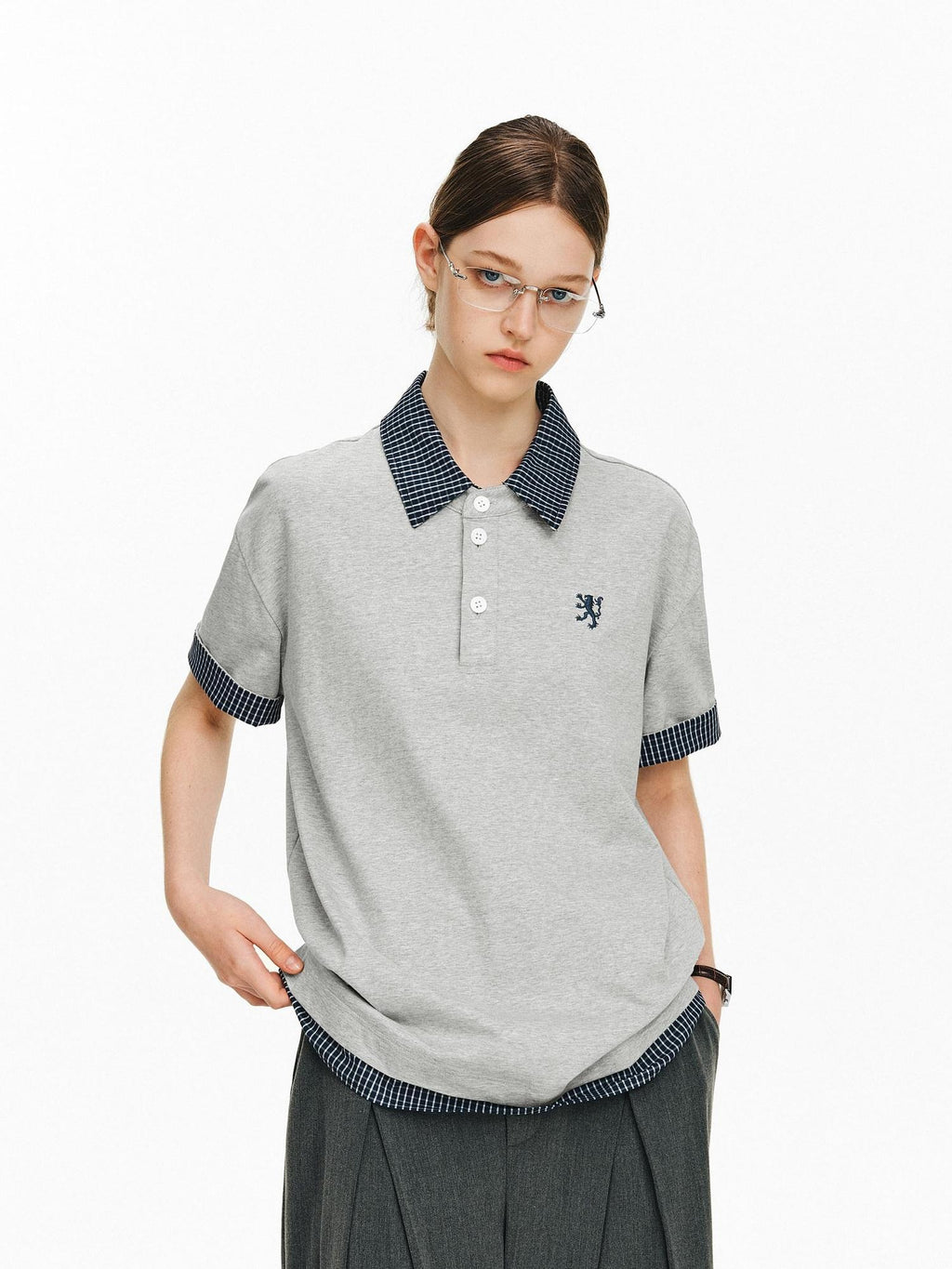 PCLP 100% Cotton Loose Modern Short Sleeve Casual Women Black Gray T-Shirt