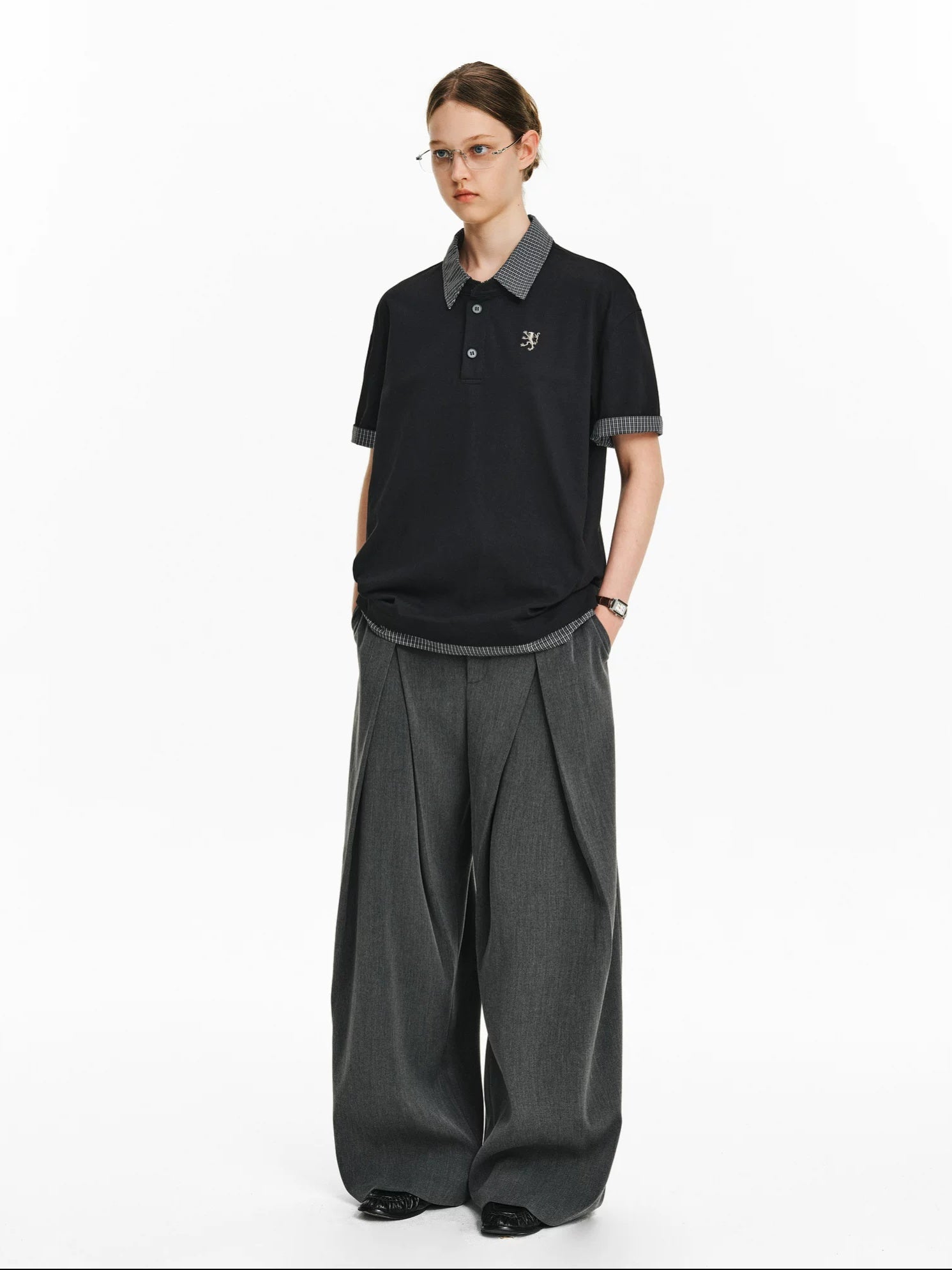 PCLP 100% Cotton Loose Modern Short Sleeve Casual Women Black Gray T-Shirt