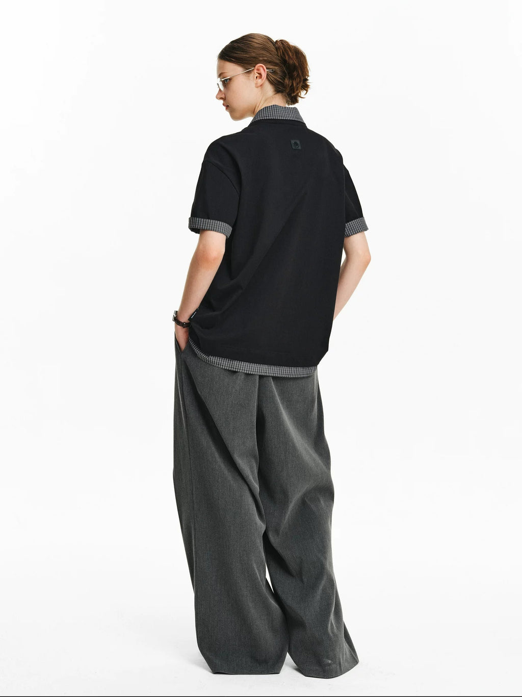 PCLP 100% Cotton Loose Modern Short Sleeve Casual Women Black Gray T-Shirt