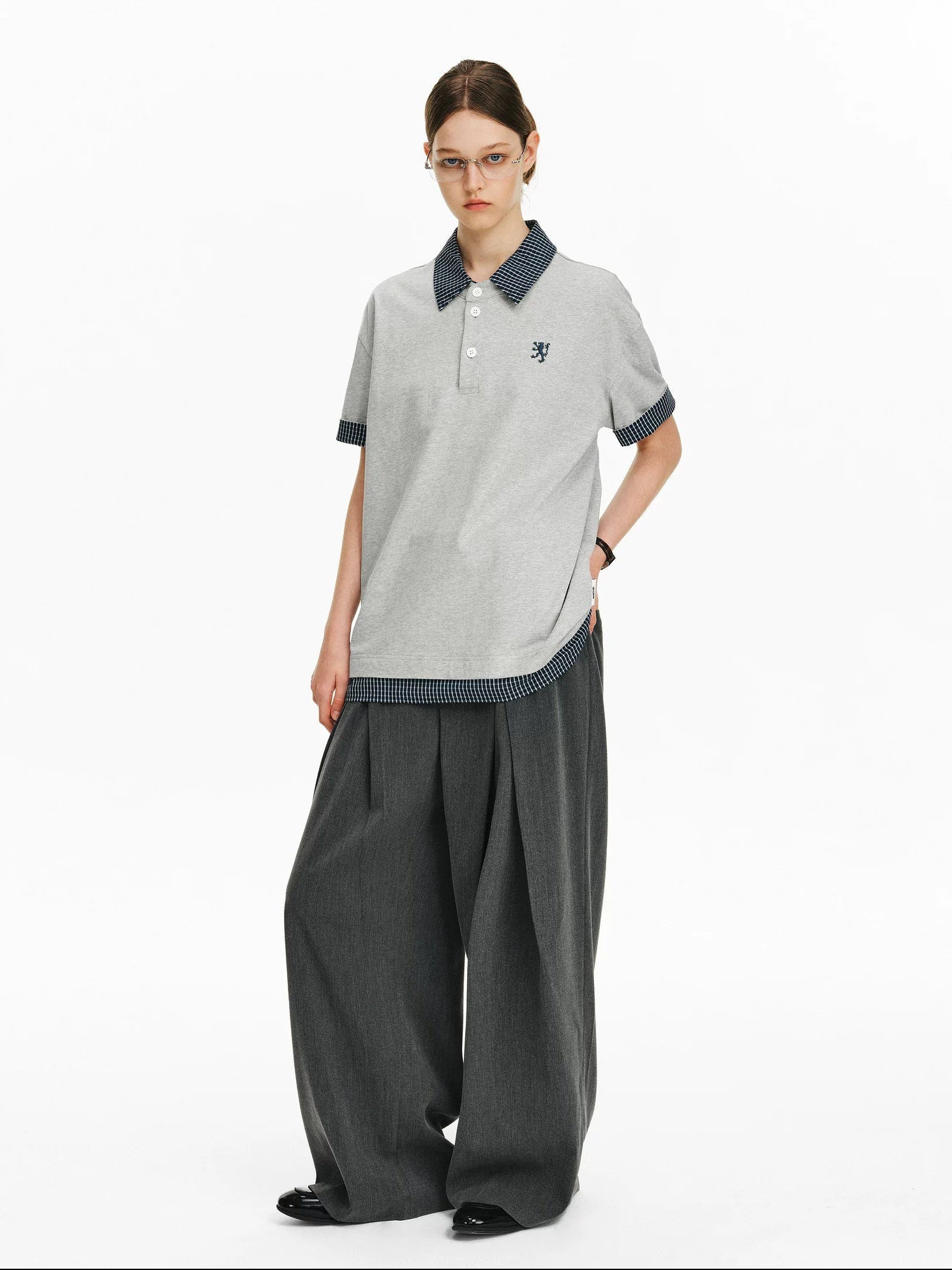 PCLP 100% Cotton Loose Modern Short Sleeve Casual Women Black Gray T-Shirt