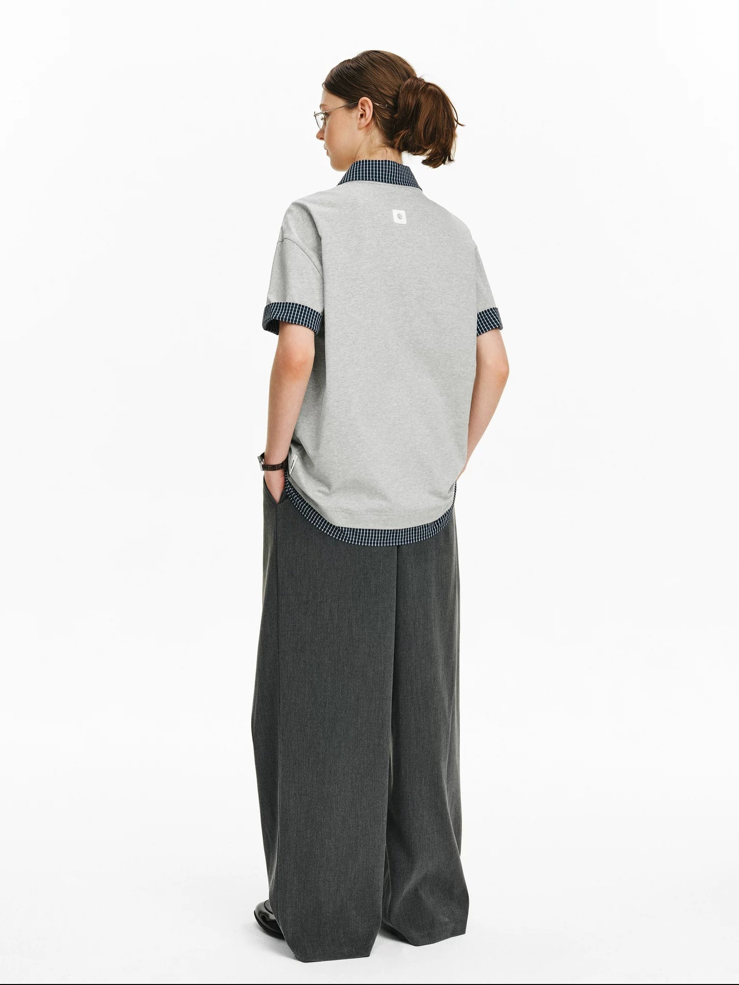 PCLP 100% Cotton Loose Modern Short Sleeve Casual Women Black Gray T-Shirt