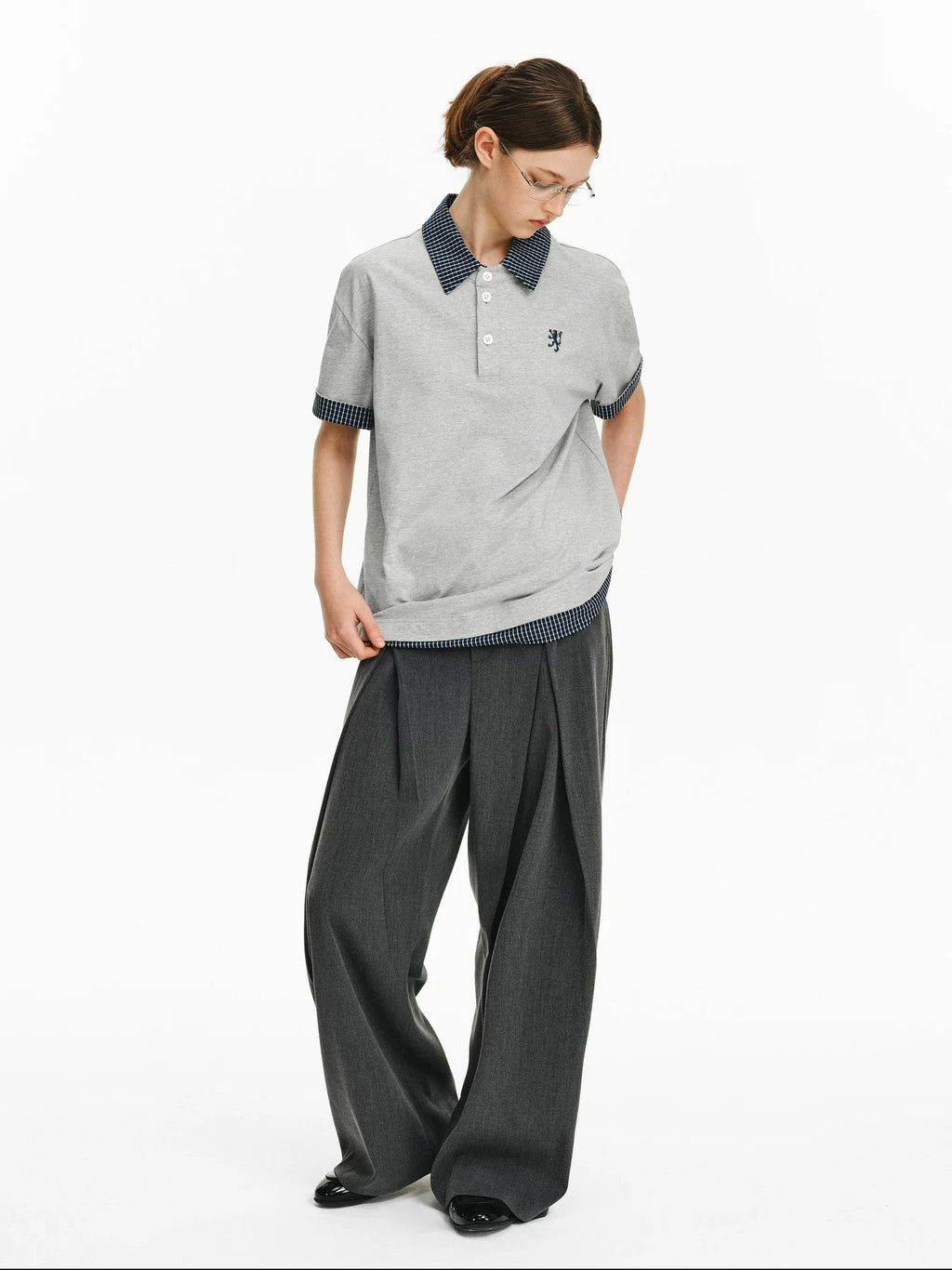 PCLP 100% Cotton Loose Modern Short Sleeve Casual Women Black Gray T-Shirt