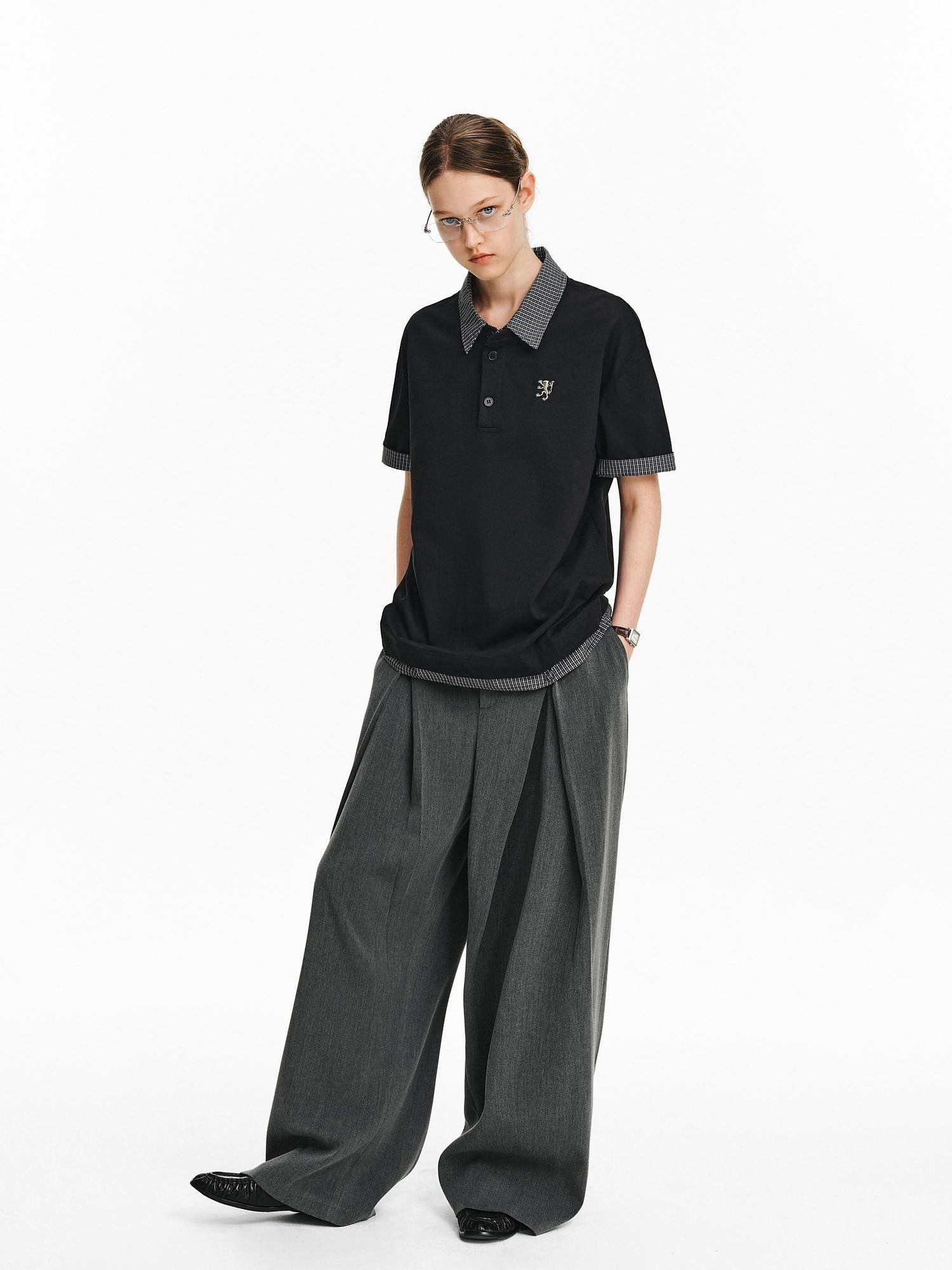 PCLP 100% Cotton Loose Modern Short Sleeve Casual Women Black Gray T-Shirt