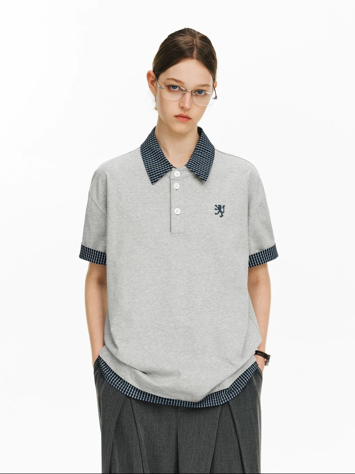 PCLP 100% Cotton Loose Modern Short Sleeve Casual Women Black Gray T-Shirt