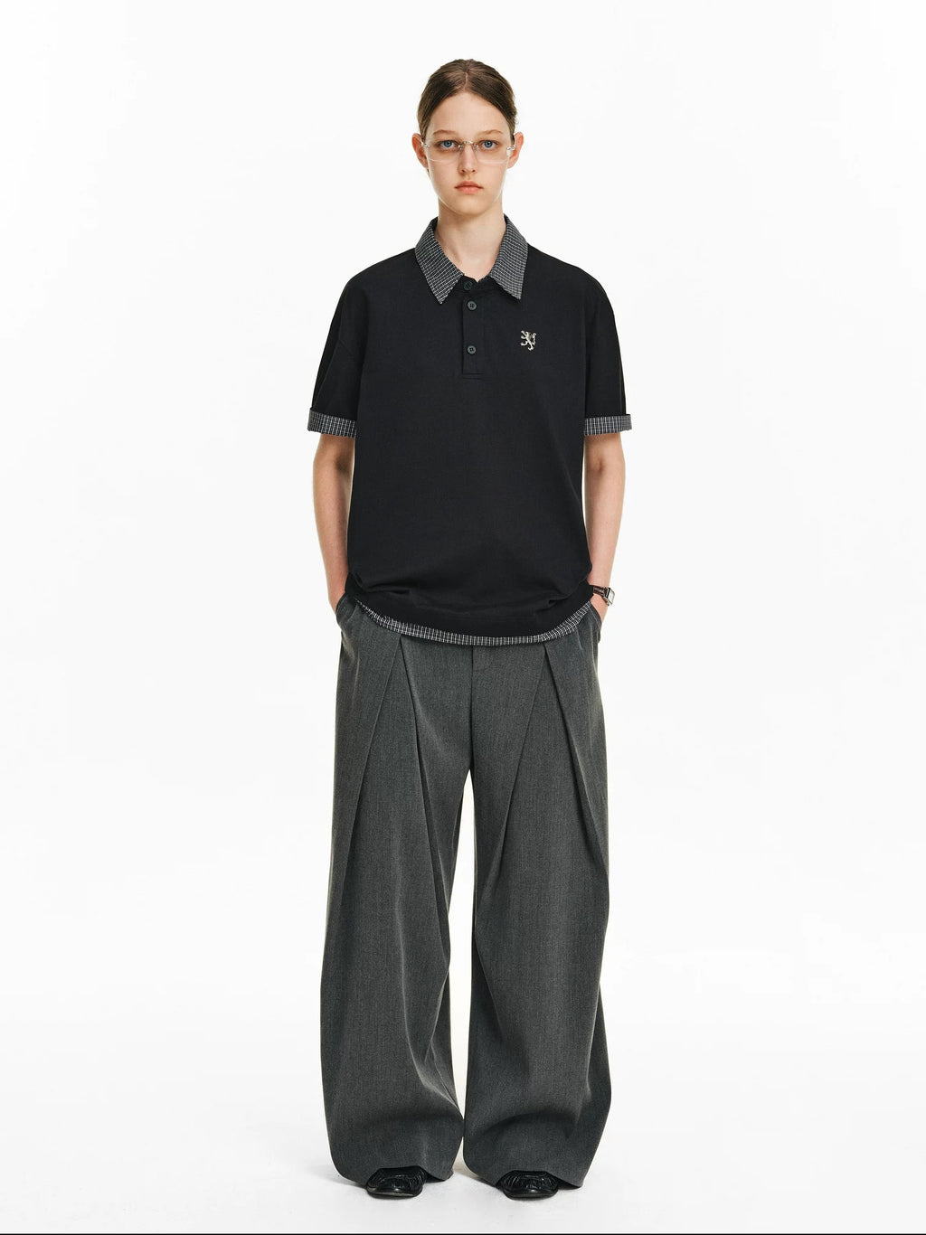 PCLP 100% Cotton Loose Modern Short Sleeve Casual Women Black Gray T-Shirt