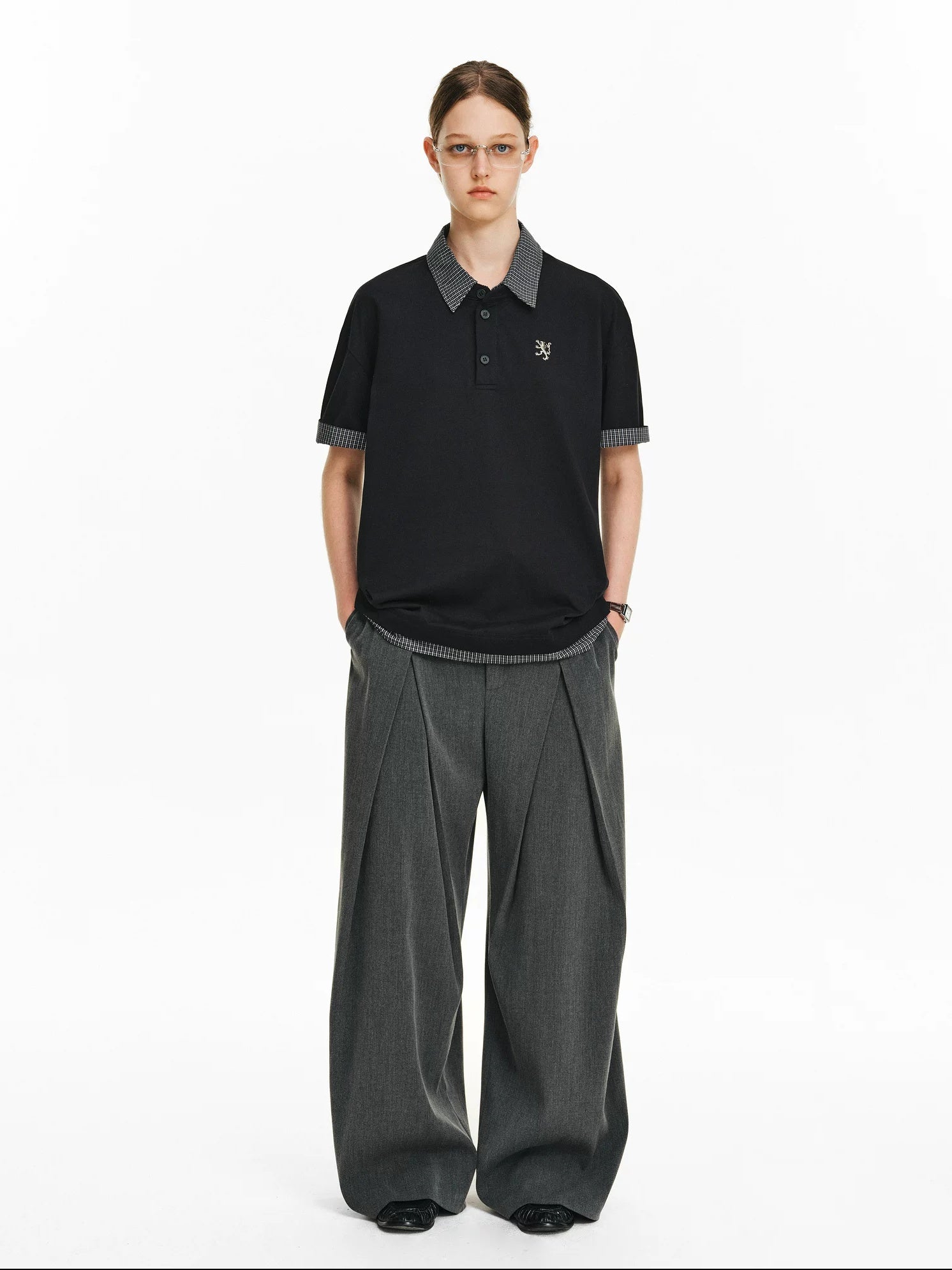 PCLP 100% Cotton Loose Modern Short Sleeve Casual Women Black Gray T-Shirt