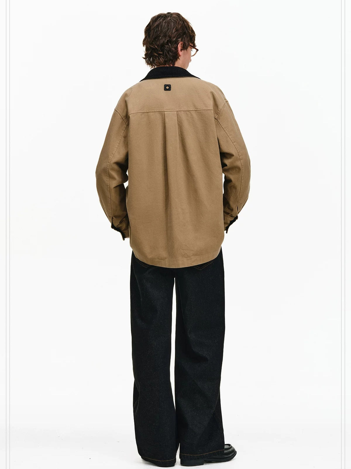 PCLP 100 Percent Cotton Colorblock Relaxed Unisex Lapel Zip Jacket