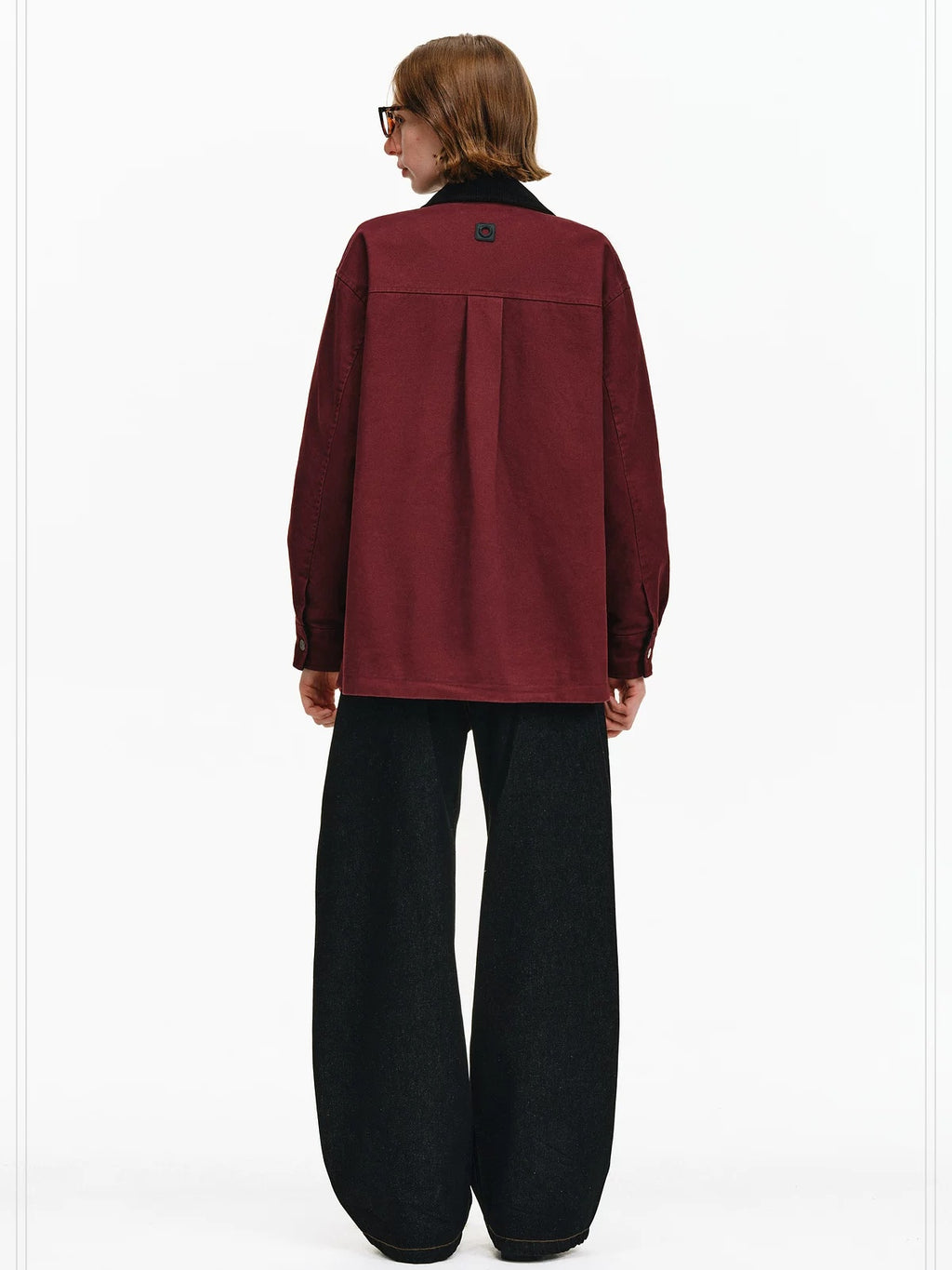 PCLP 100 Percent Cotton Colorblock Relaxed Unisex Lapel Zip Jacket