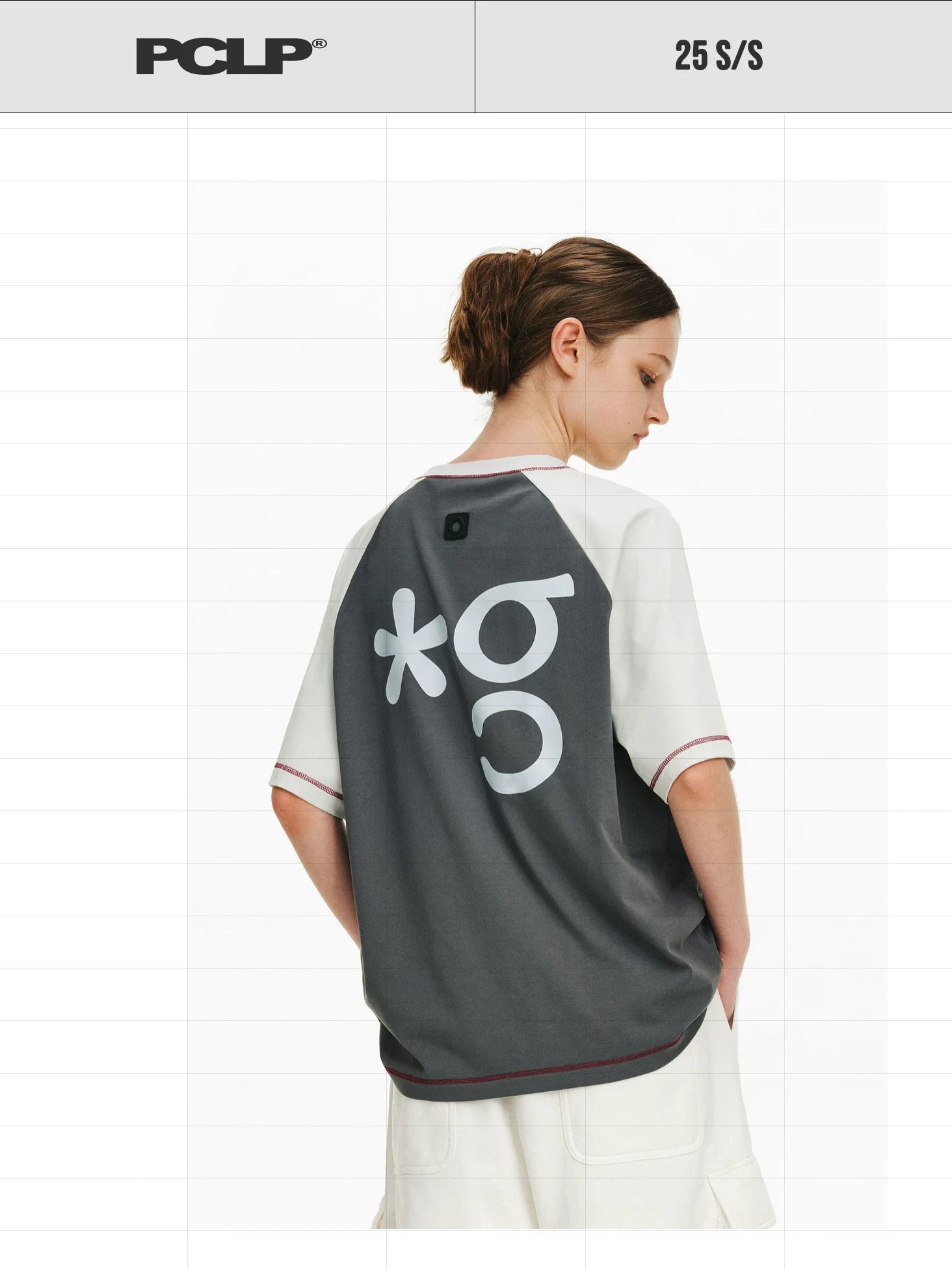 PCLP 100 Percent Cotton Loose Fit Casual Women Short Sleeve White Gray T-Shirt