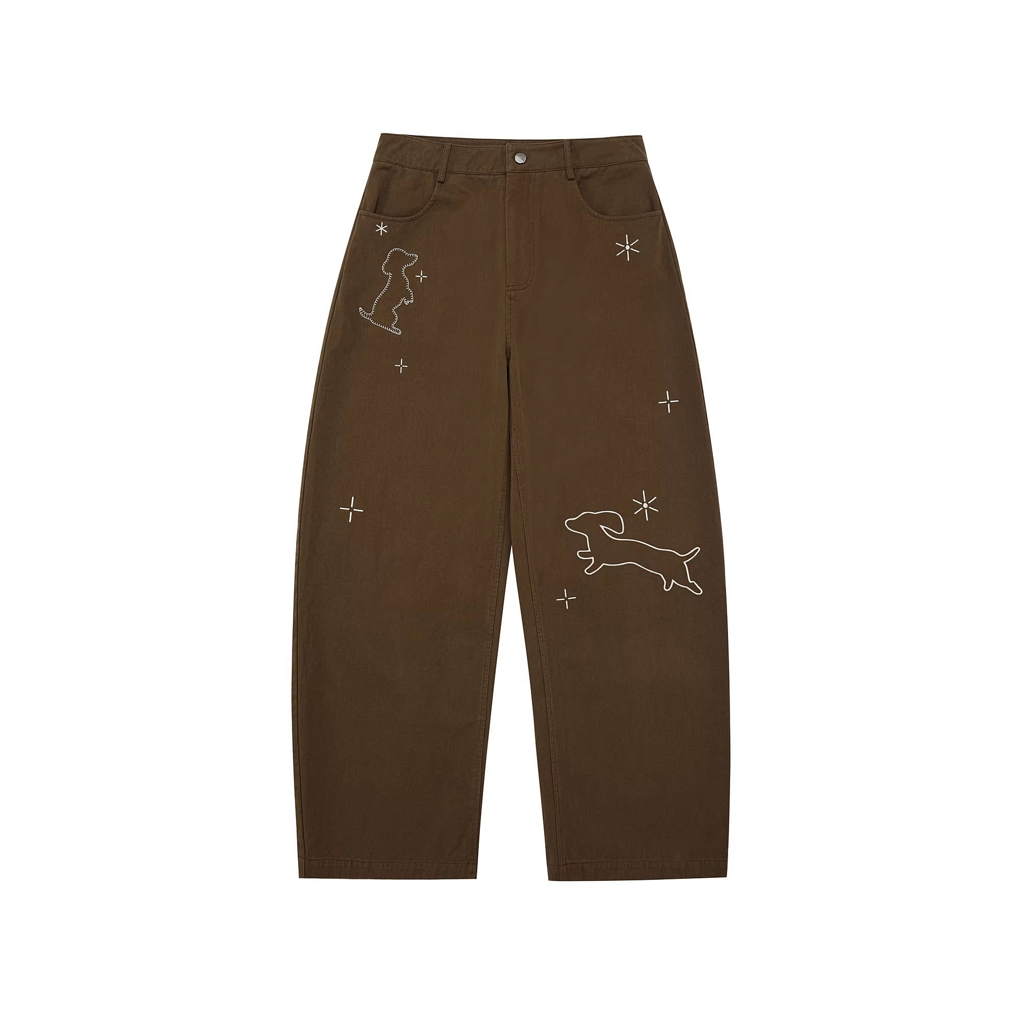 PCLP_100_Percent_Cotton_Mid_Rise_Button_Fly_Loose_Wide_Leg_Animal_Print_Women_Pants_MISSTT