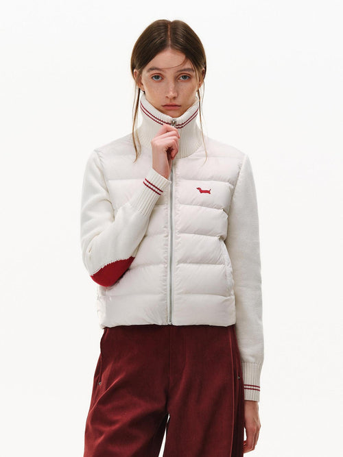 PCLP 85% White Duck Down Embroidered Chivalrous Regular Fit Women Nylon Down Jacket