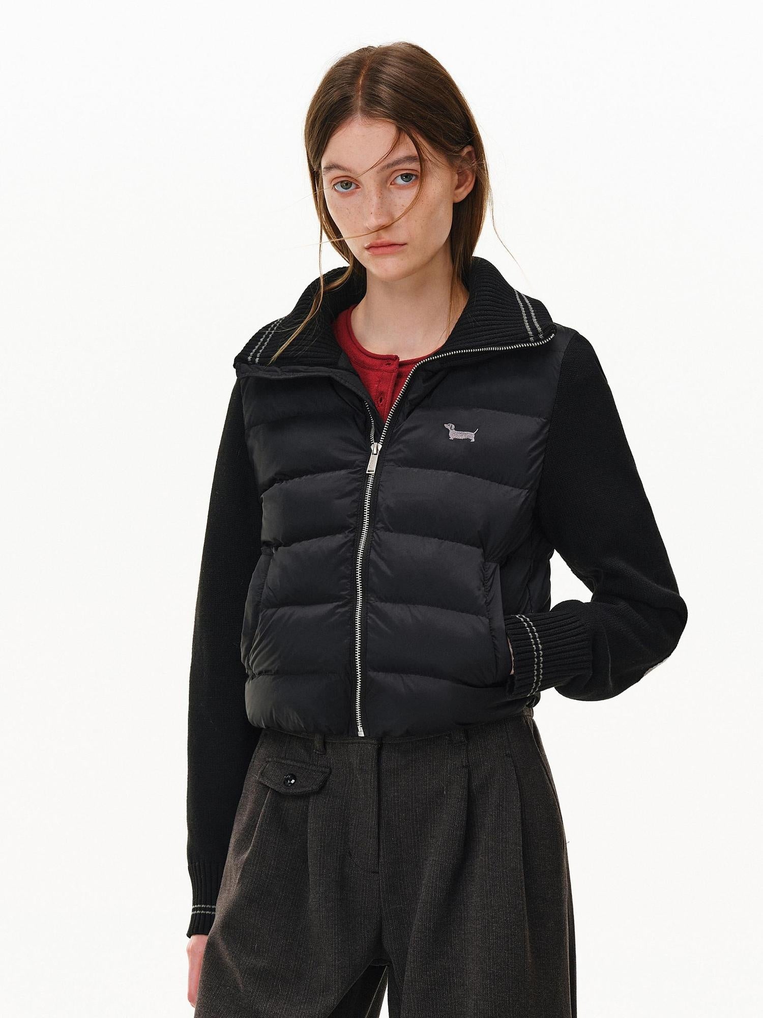 PCLP 85% White Duck Down Embroidered Chivalrous Regular Fit Women Nylon Down Jacket