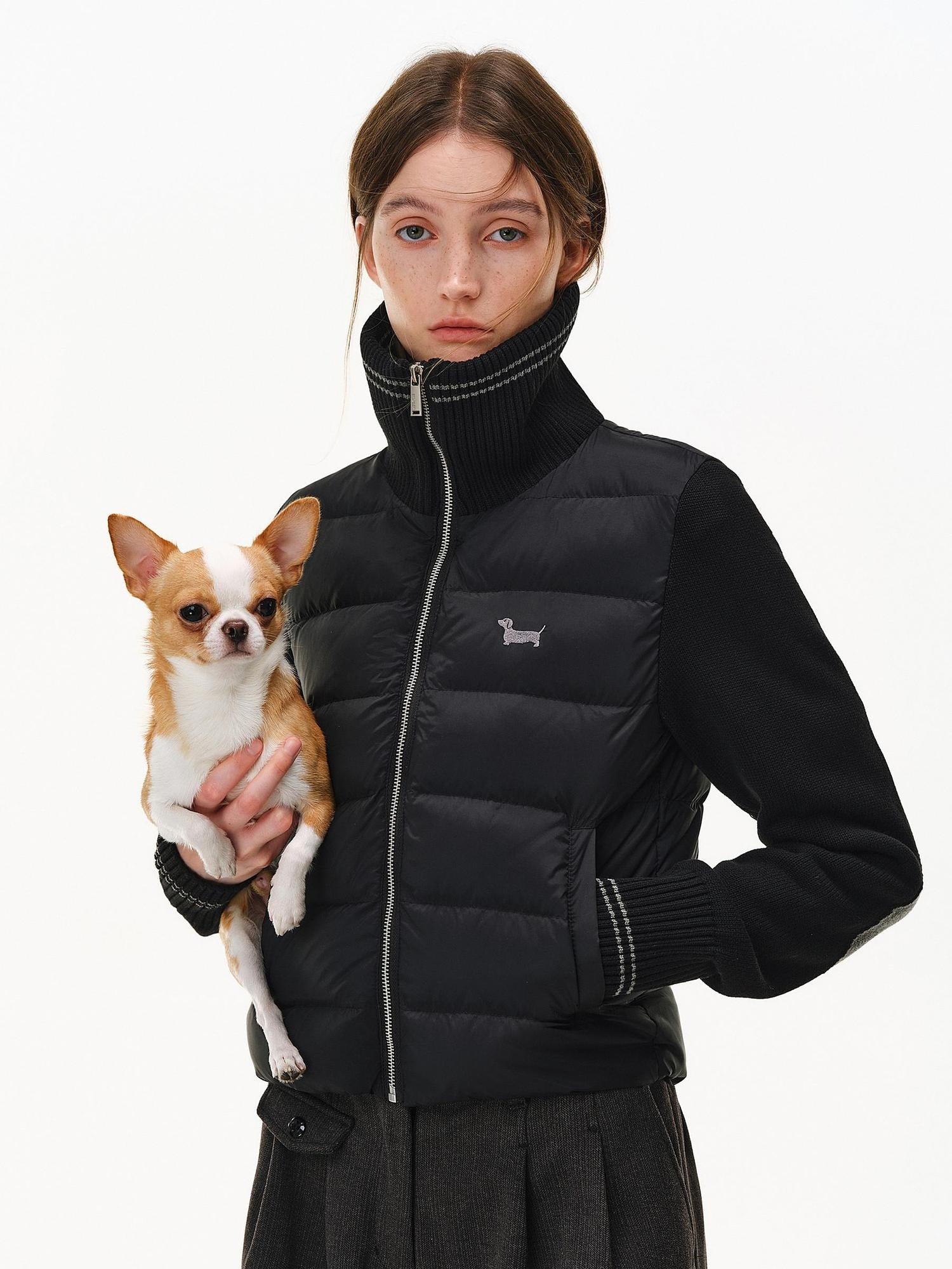 PCLP 85% White Duck Down Embroidered Chivalrous Regular Fit Women Nylon Down Jacket