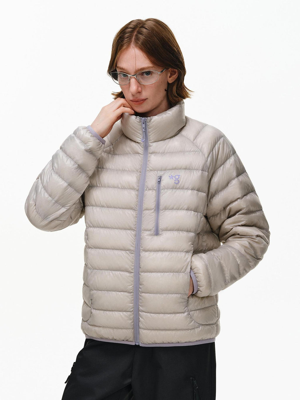 PCLP 90 Percent Duck Down Patchwork Loose Fit Women Daily Zip Down Jacket