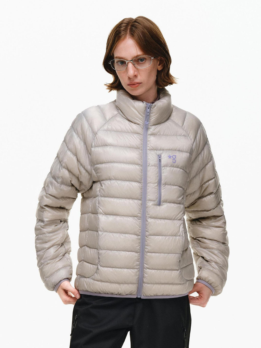 PCLP 90 Percent Duck Down Patchwork Loose Fit Women Daily Zip Down Jacket