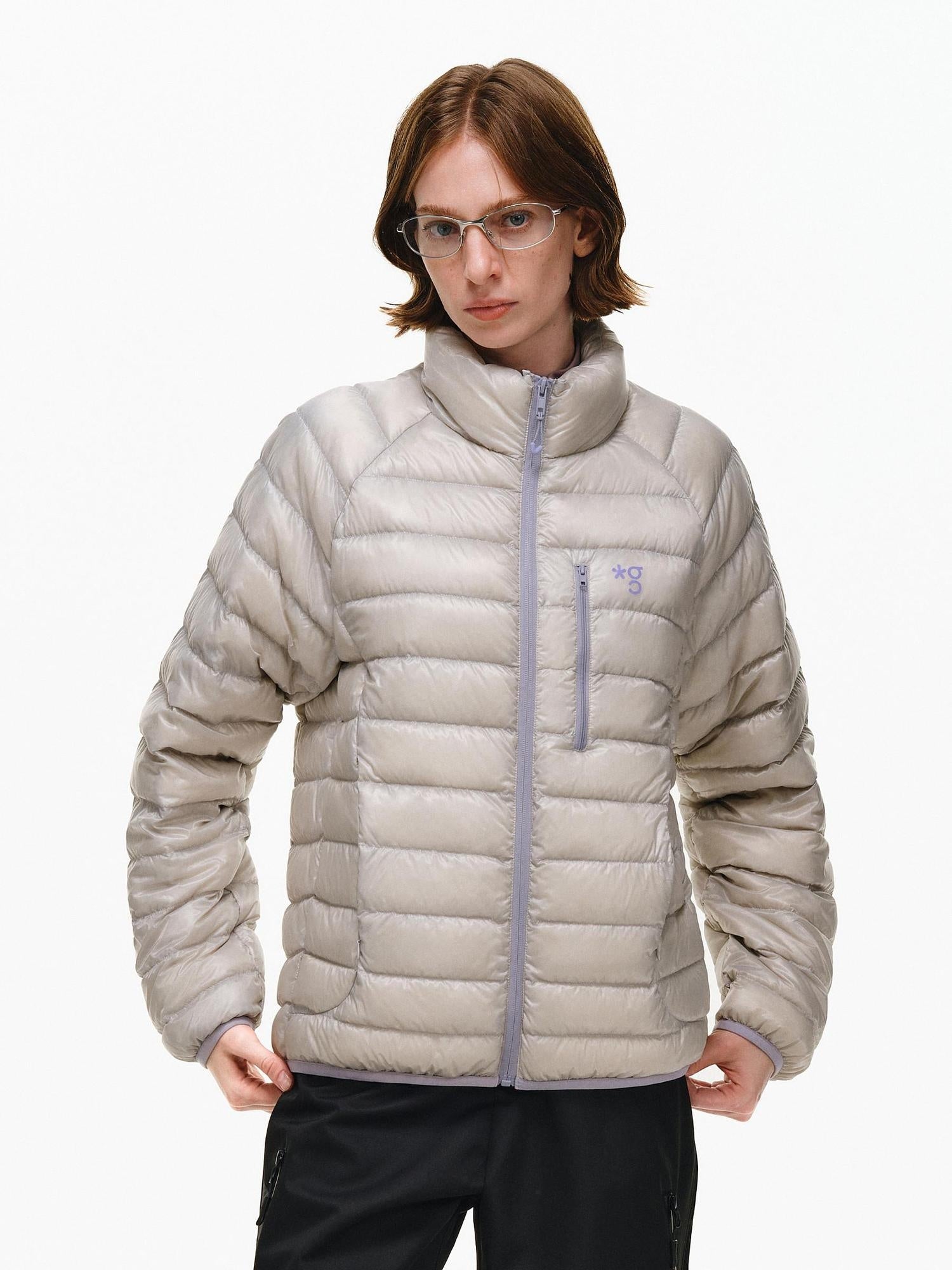 PCLP 90 Percent Duck Down Patchwork Loose Fit Women Daily Zip Down Jacket