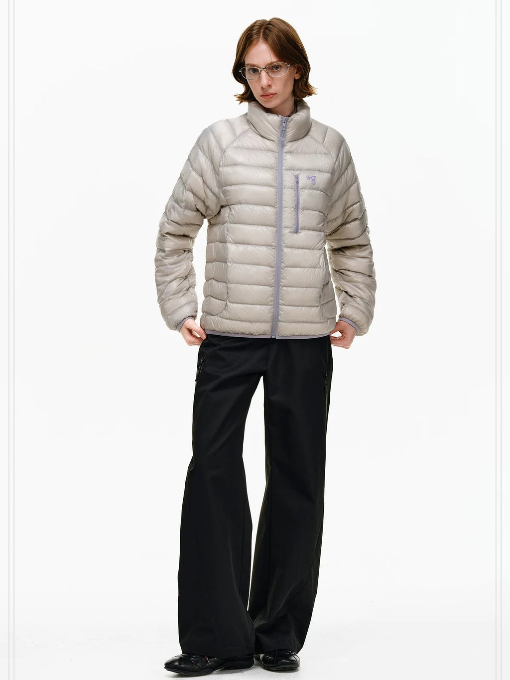 PCLP 90 Percent Duck Down Patchwork Loose Fit Women Daily Zip Down Jacket