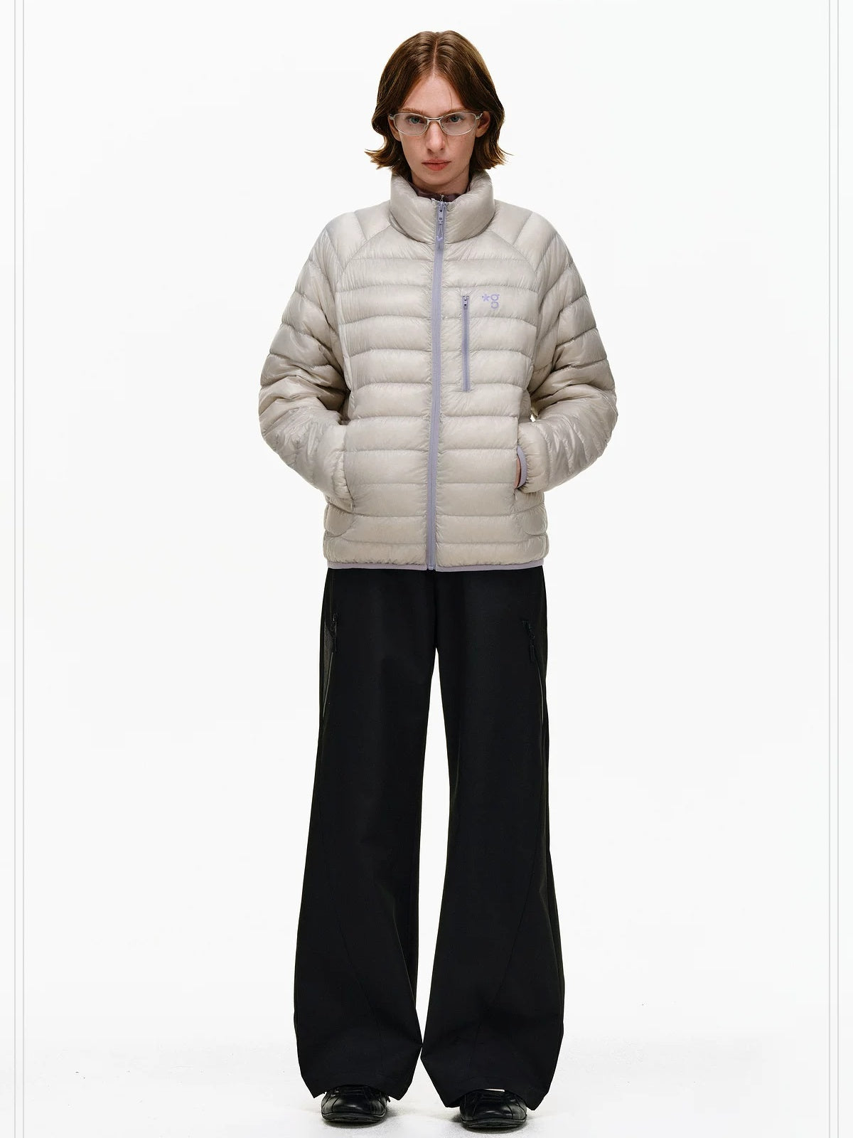 PCLP 90 Percent Duck Down Patchwork Loose Fit Women Daily Zip Down Jacket