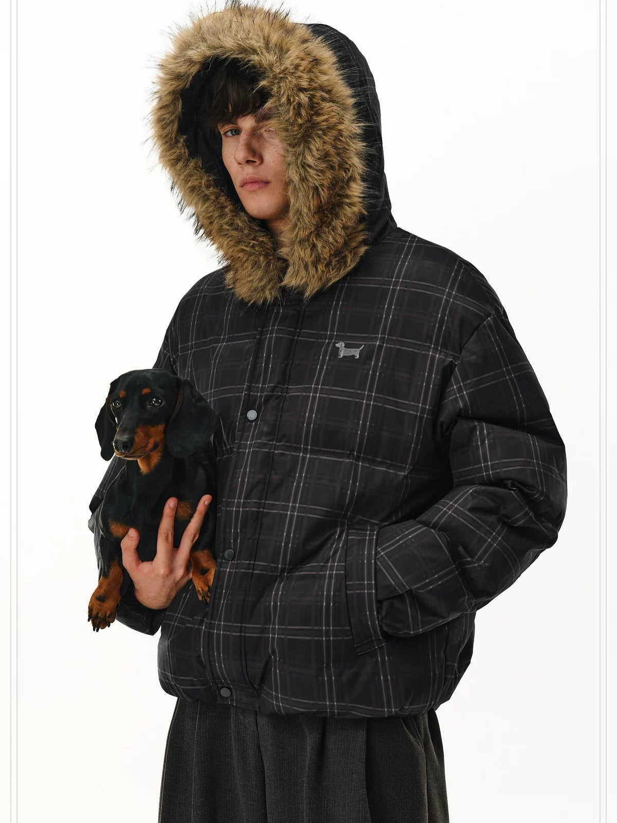 PCLP 90 Percent White Duck Down Hooded Regular Fit Women Durable Black Down Jacket