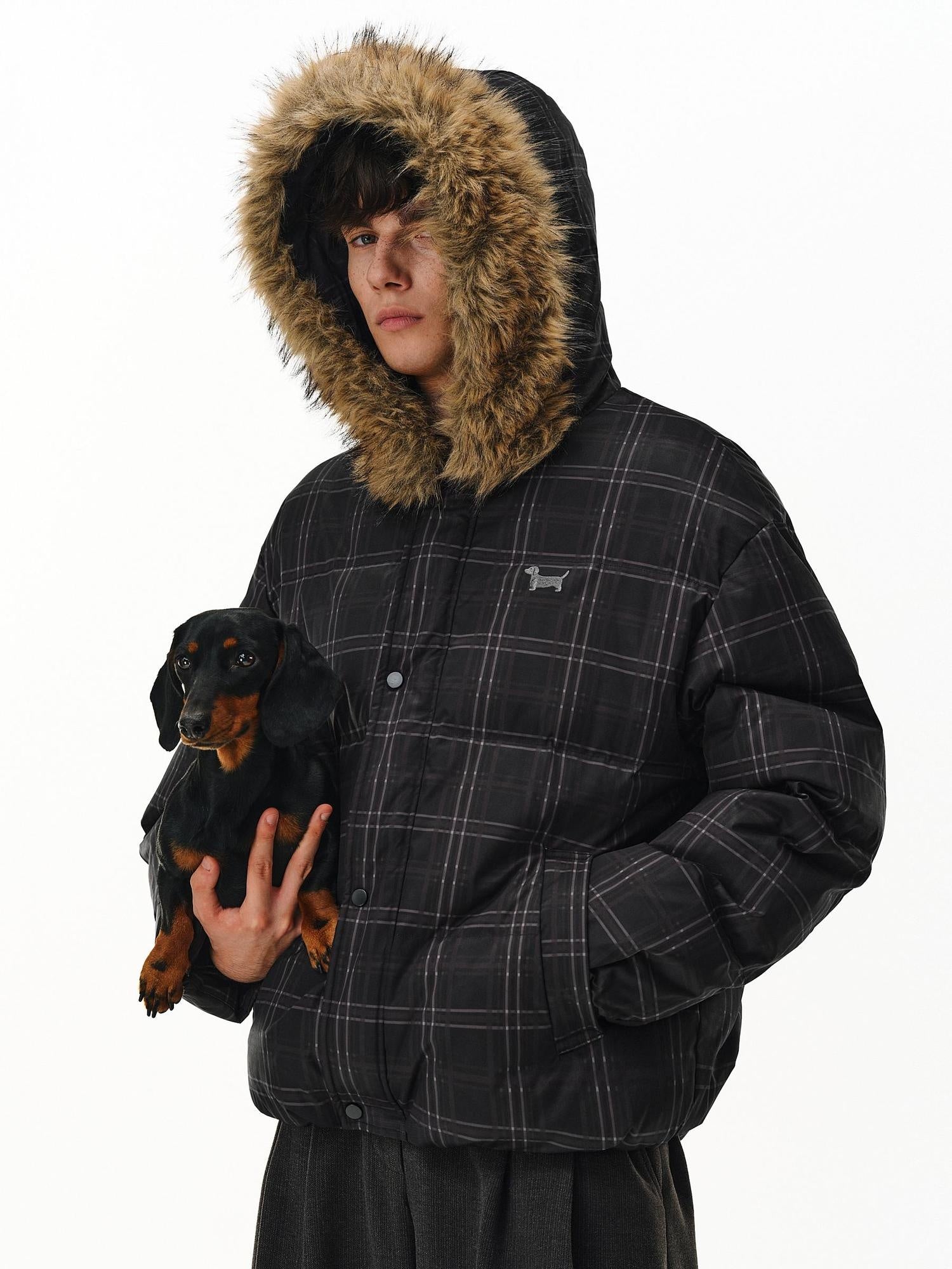 PCLP 90 Percent White Duck Down Hooded Regular Fit Women Durable Black Down Jacket