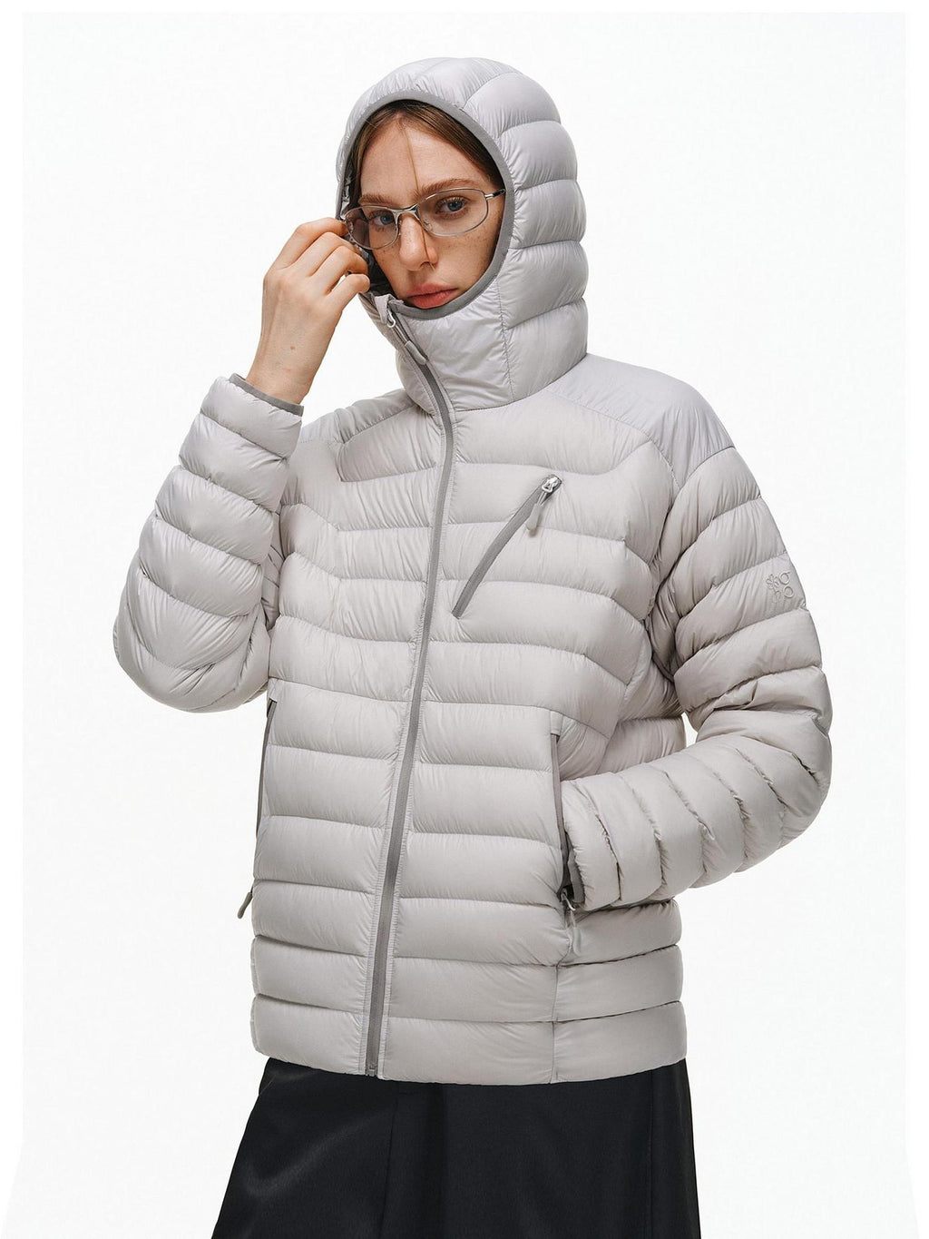 PCLP 90 Percent White Duck Down Hooded Regular Fit Women Warm Puffer Down Jacket