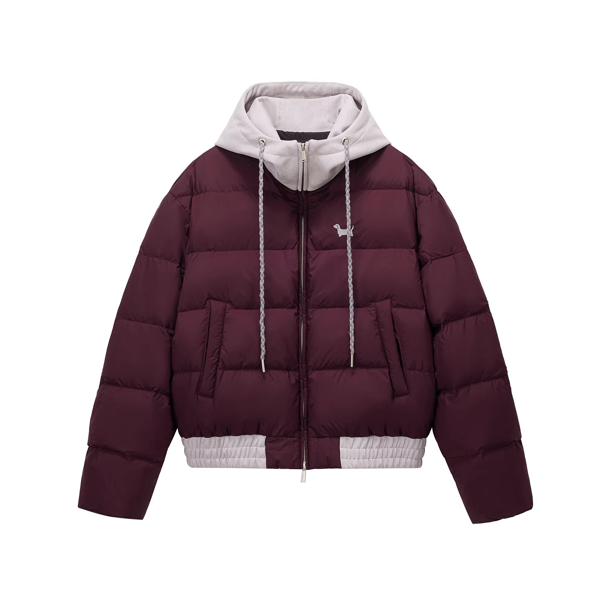 PCLP_90_Percent_White_Duck_Down_Patchwork_Hooded_Women_Nylon_Regular_Fit_Down_Jacket_MISSTT