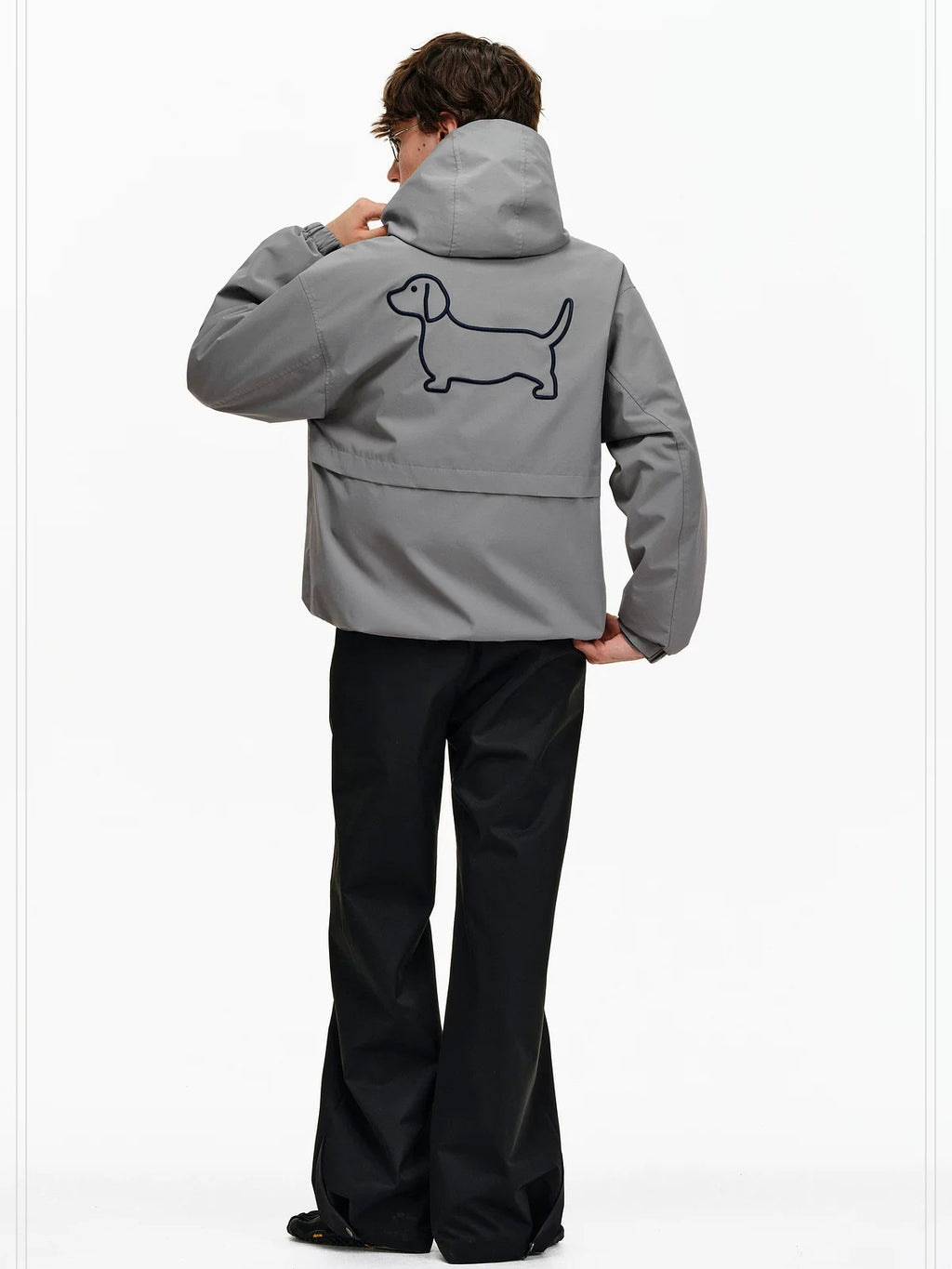 PCLP 90 Percent White Duck Down Patchwork Loose Hooded Warm Waterproof Down Jacket