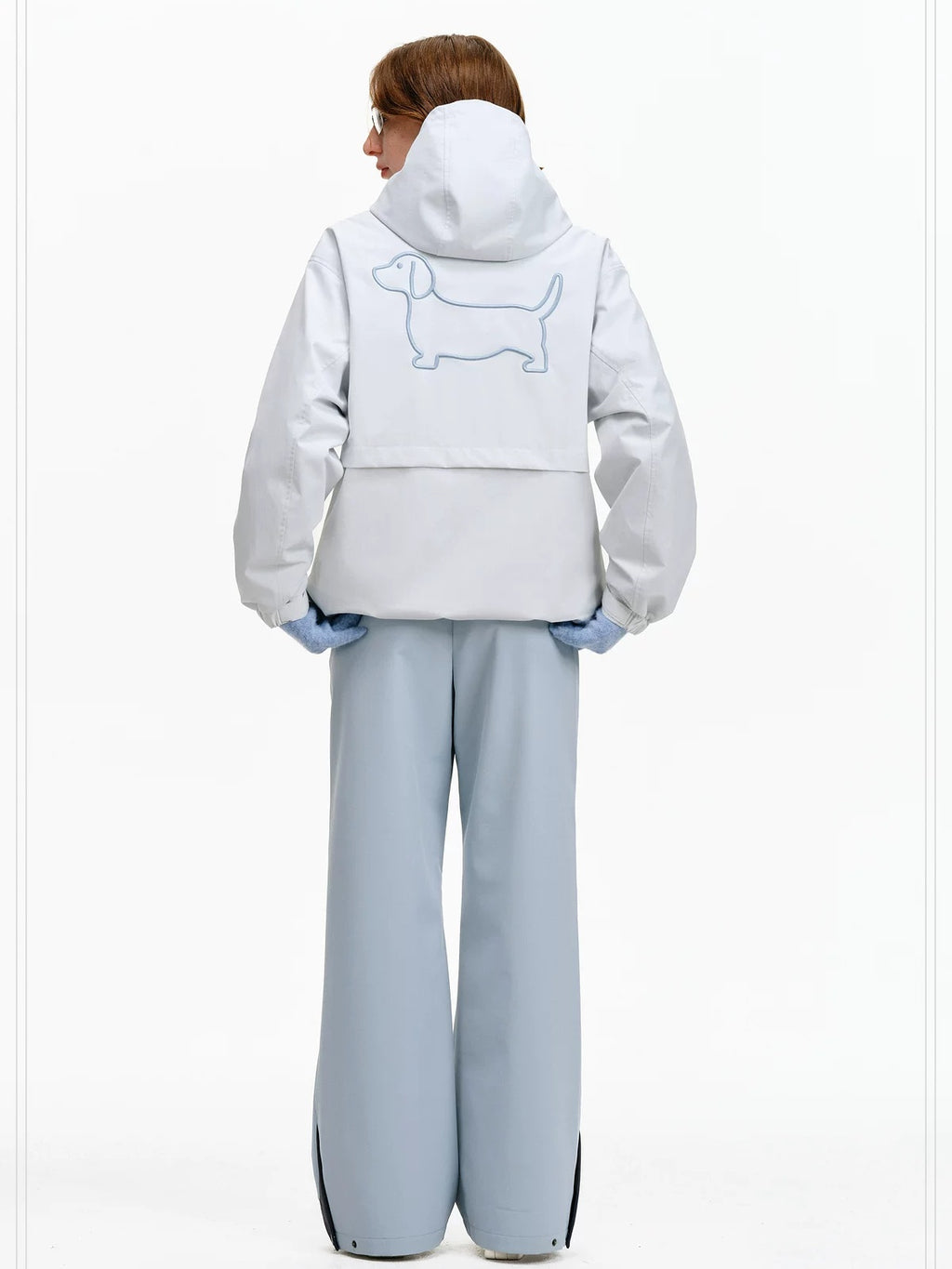 PCLP 90 Percent White Duck Down Patchwork Loose Hooded Warm Waterproof Down Jacket