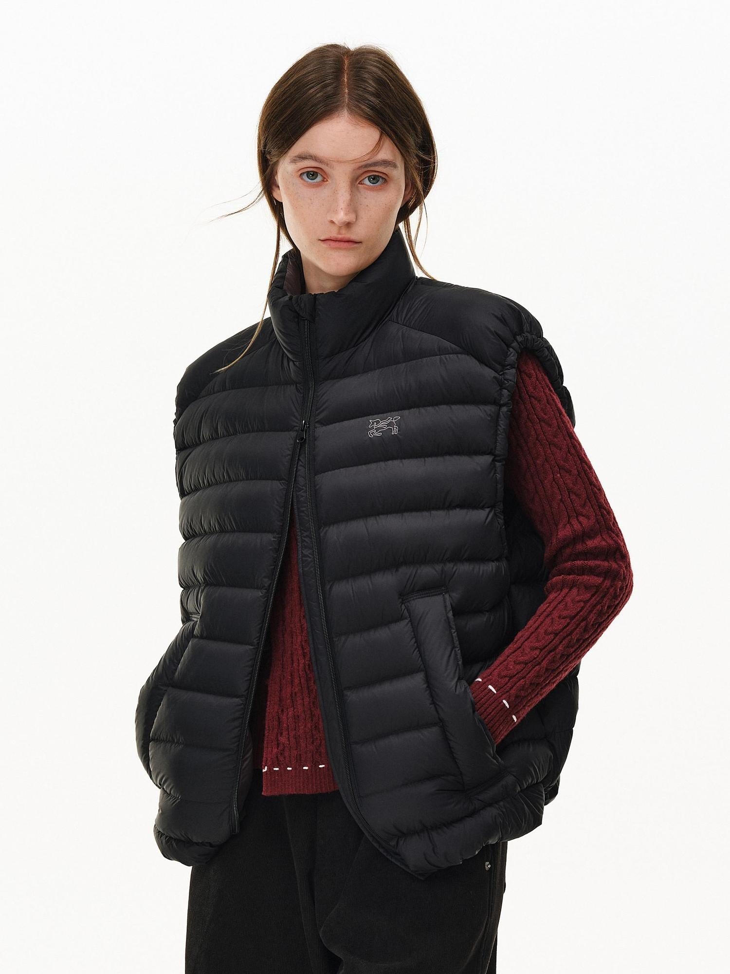 PCLP 90 Percent White Duck Down Printed Youthful Women Casual Nylon Zip Down Jacket