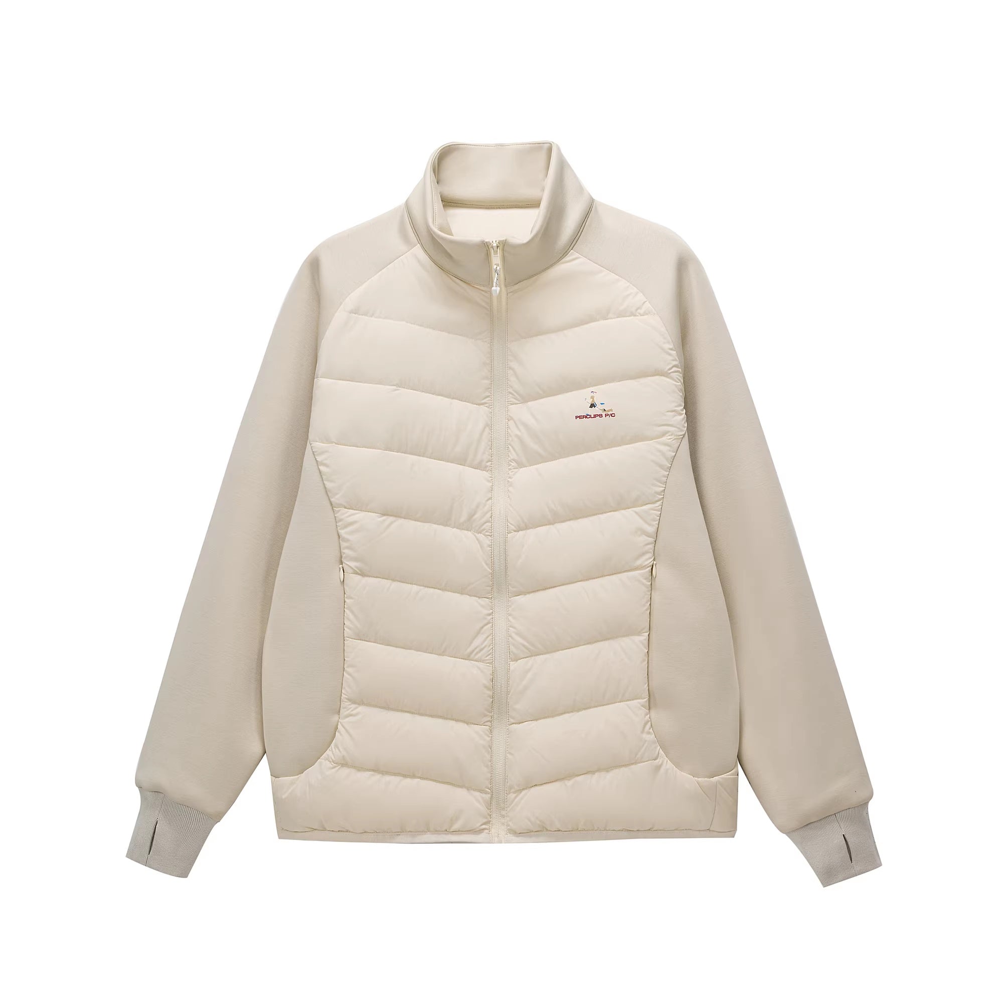 PCLP_90_Percent_White_Duck_Down_Slim_Patchwork_Stand_Collar_Women_Casual_Down_Jacket_MISSTT