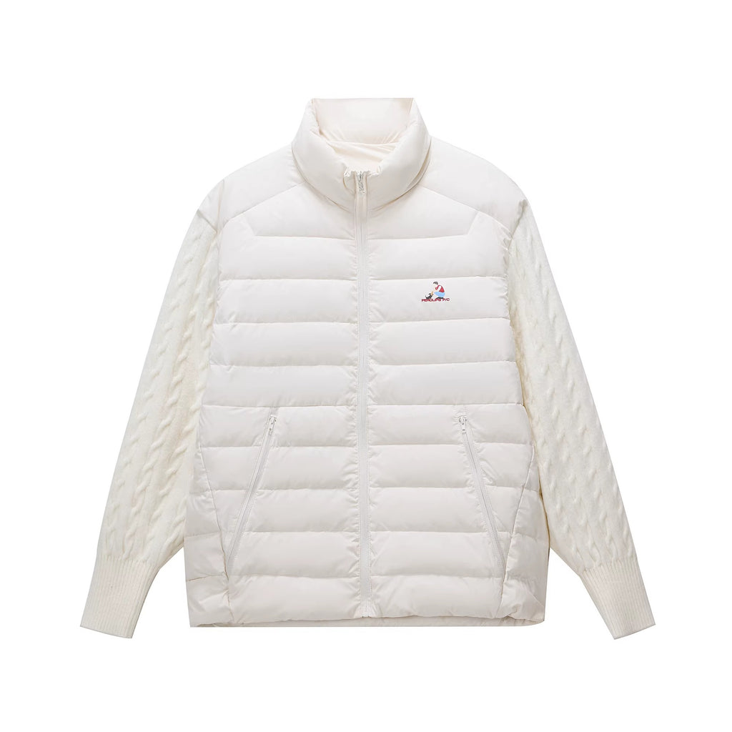 PCLP_90%_White_Duck_Down_Spliced_Geometric_Youth_Regular_Fit_Women_Nylon_Down_Jacket_MISSTT